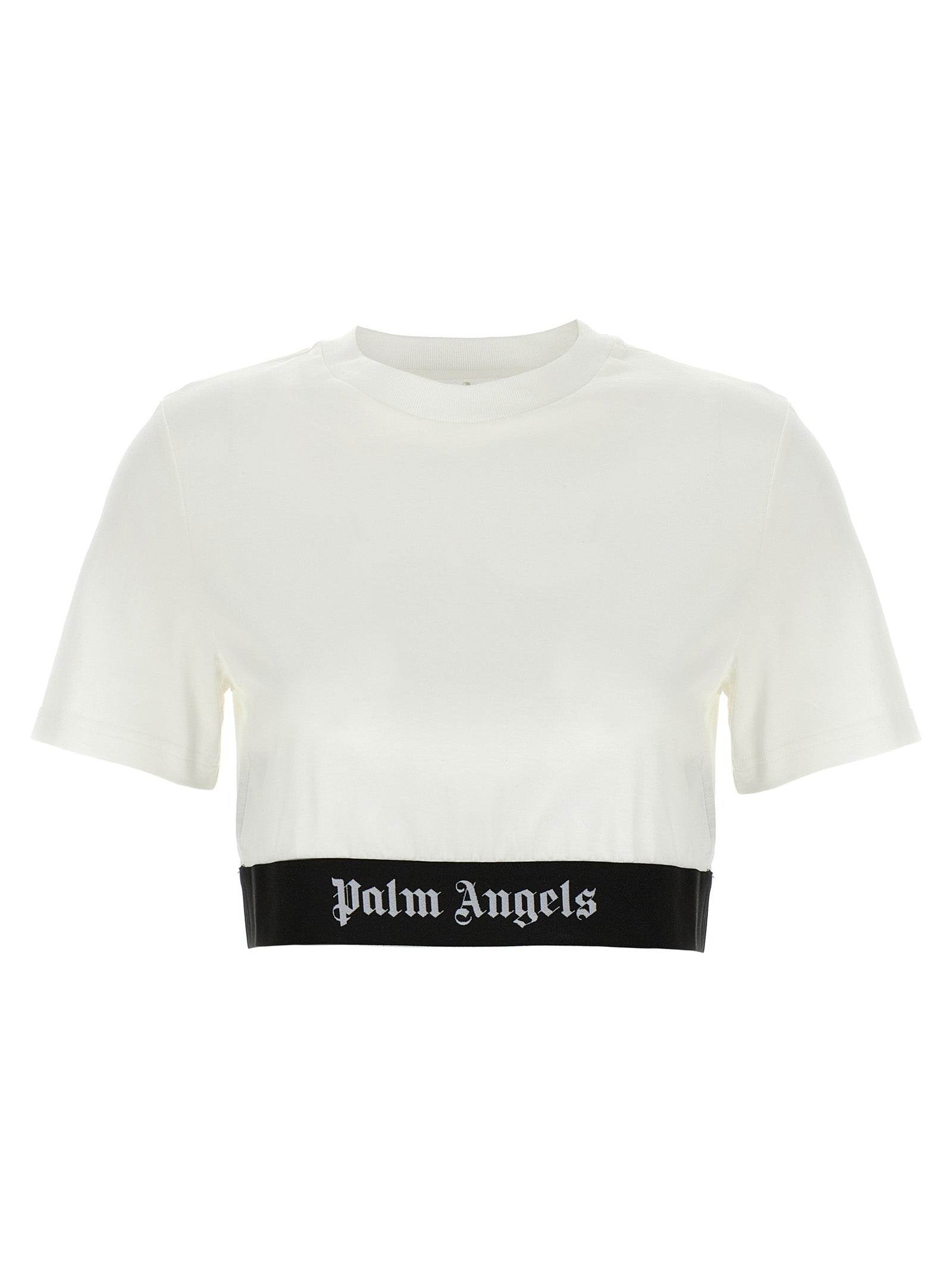 Palm Angels 'Classic Logo Tape' Cropped T-Shirt