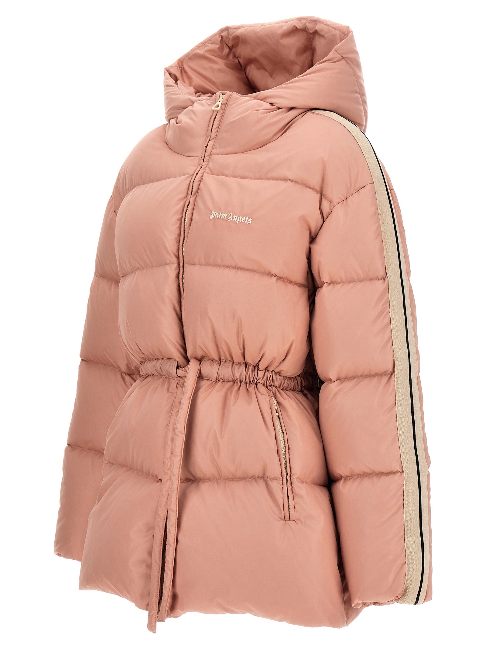 Palm Angels Long Down Jacket 'Waist Belt'