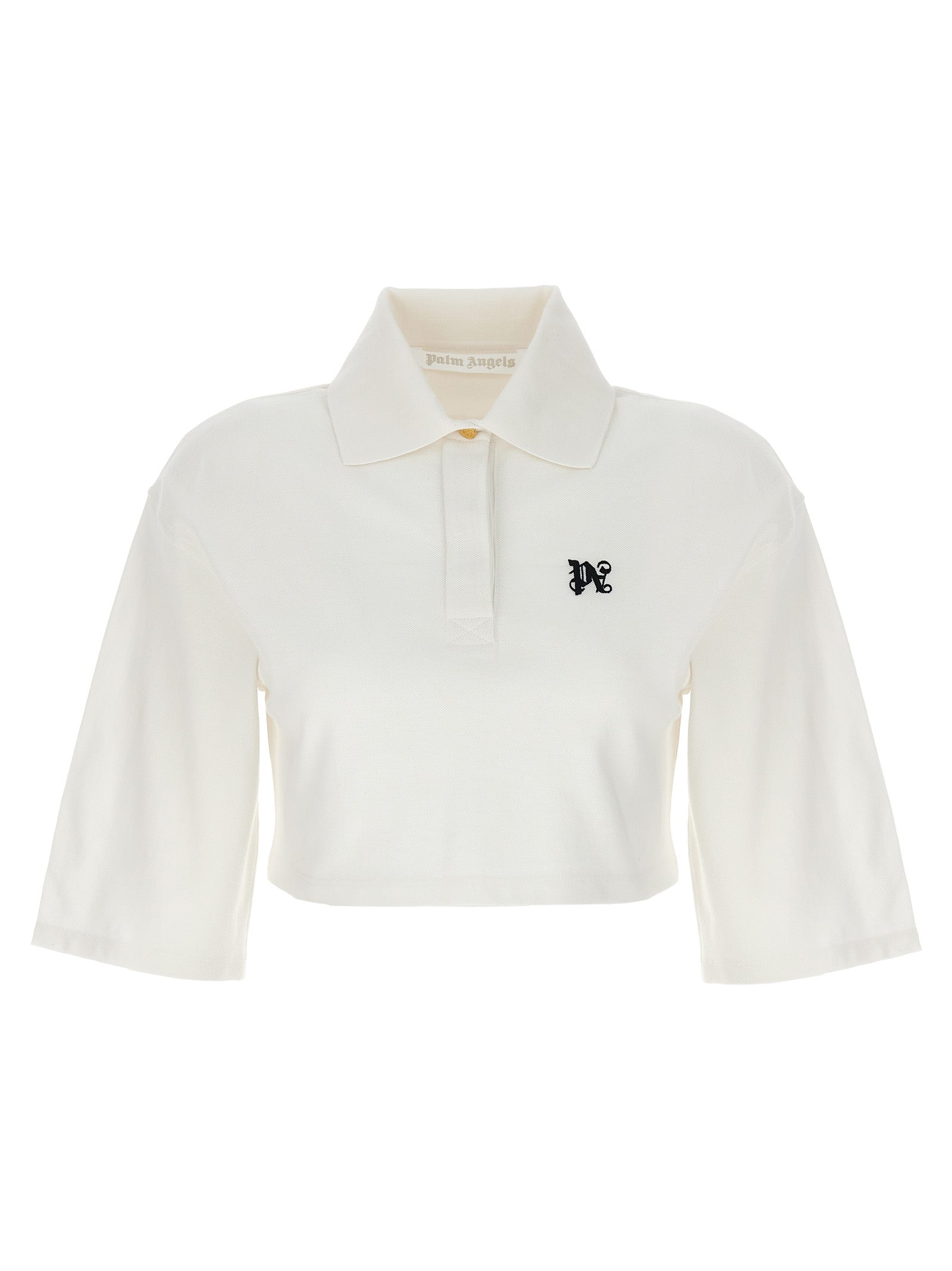 Palm Angels 'Monogram' Crop Polo Shirt