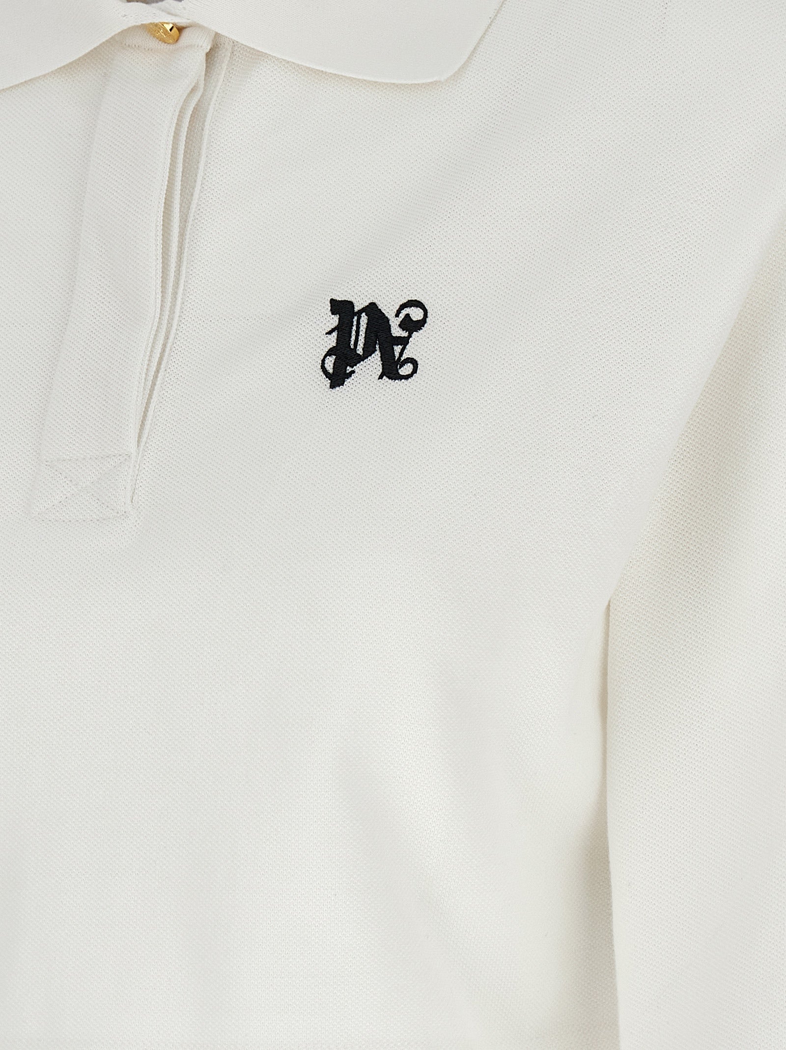 Palm Angels 'Monogram' Crop Polo Shirt