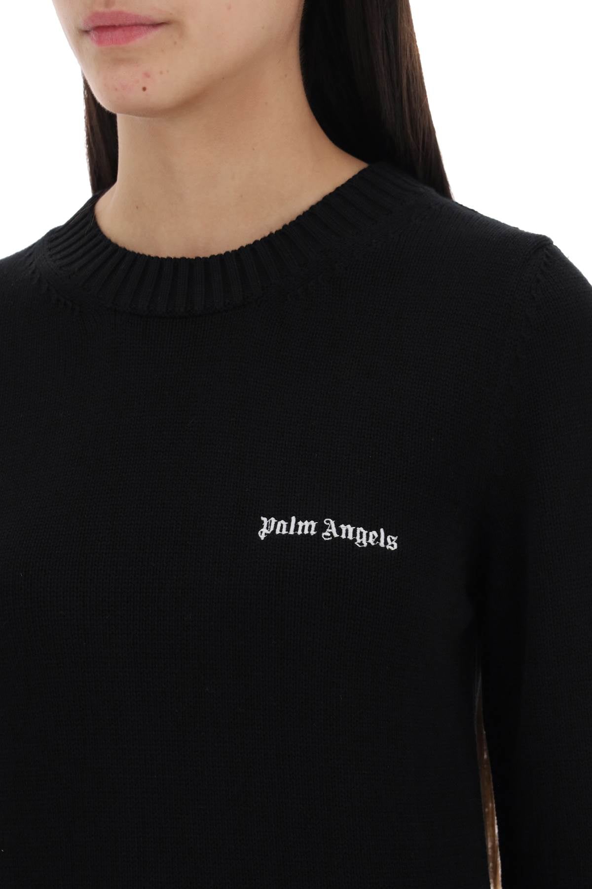 Palm Angels Cropped Pullover With Embroidered Logo