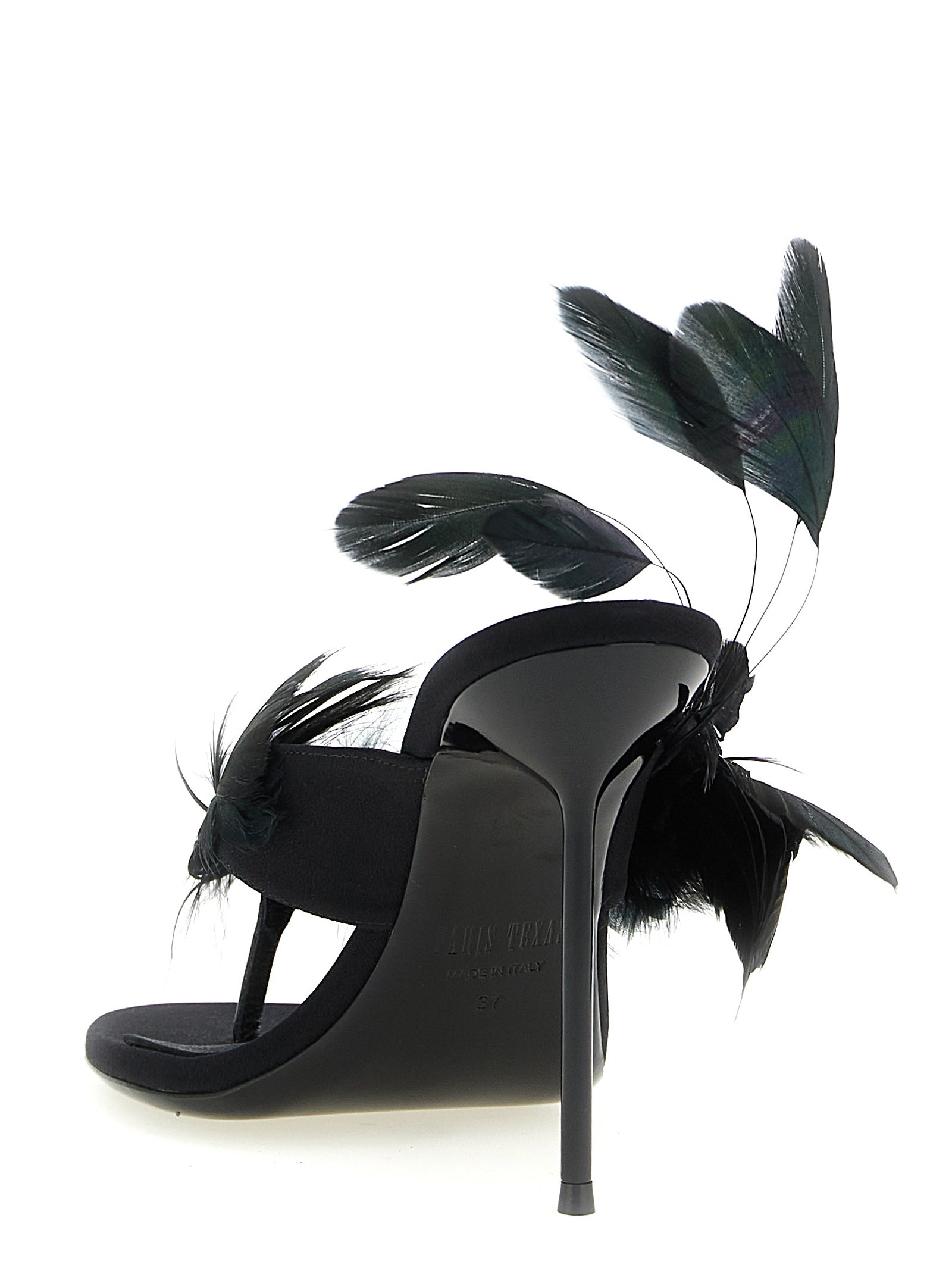 Paris Texas 'Lidia Feather Thong' Mules
