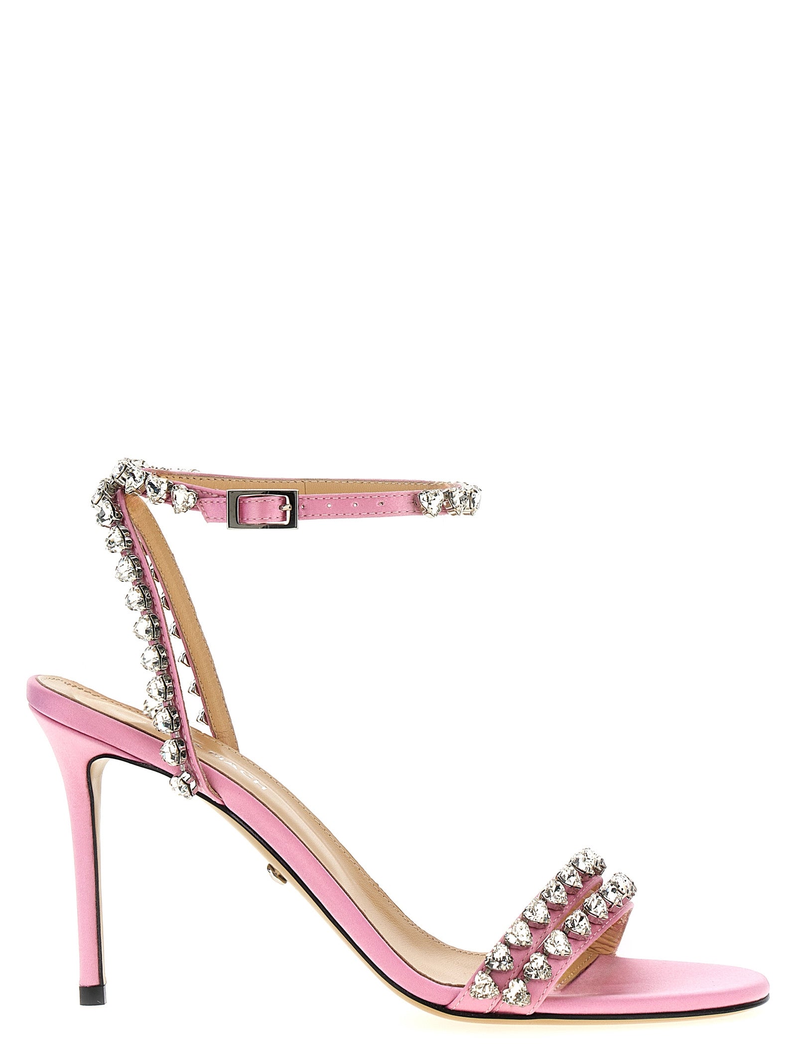 Mach & Mach 'Audrey Crystal Round Toe Satin' Sandals