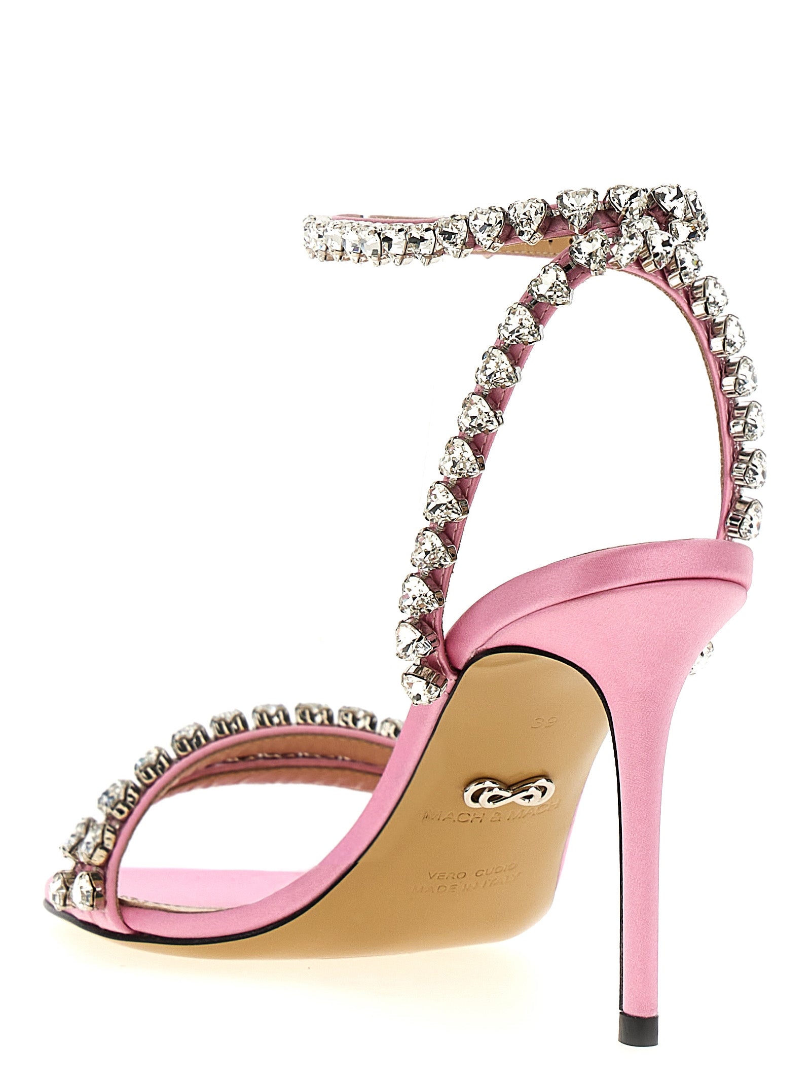 Mach & Mach 'Audrey Crystal Round Toe Satin' Sandals