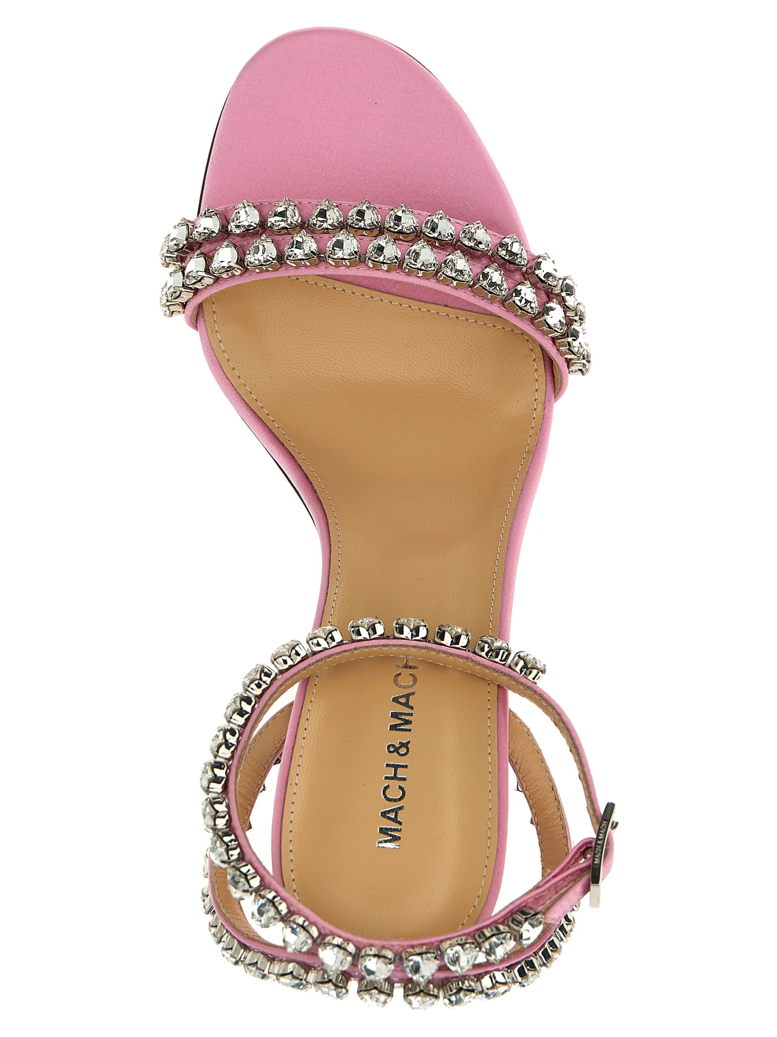 Mach & Mach 'Audrey Crystal Round Toe Satin' Sandals