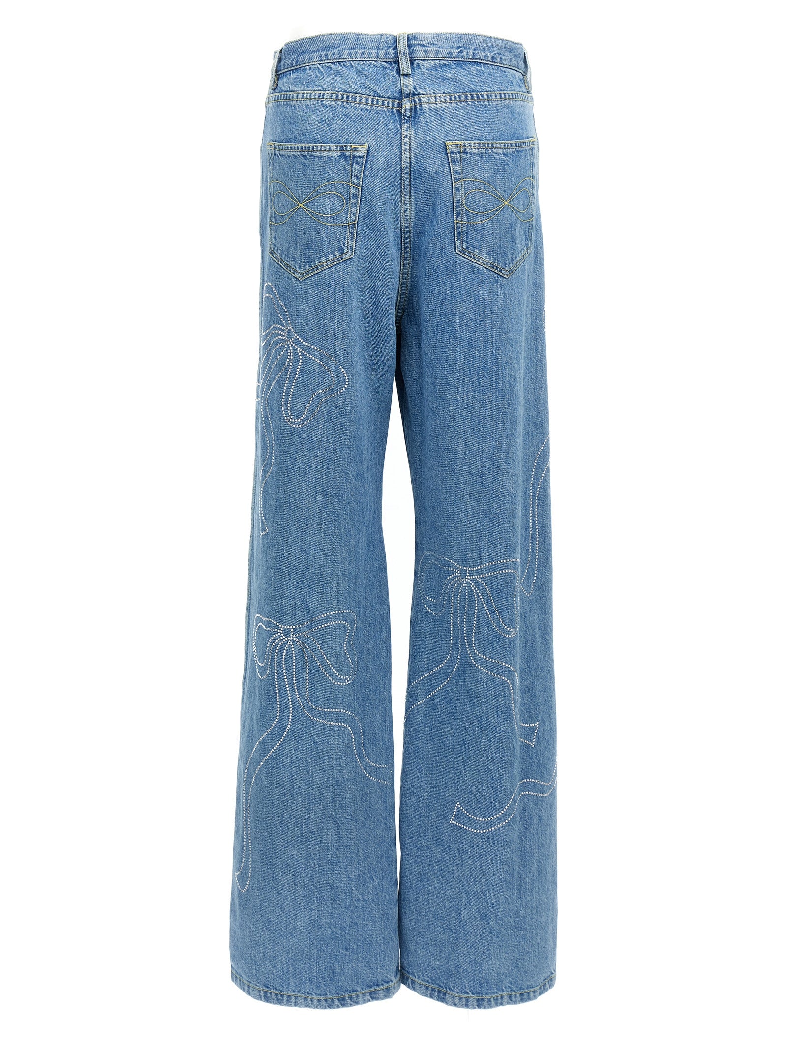 Mach & Mach 'Crystal Ribbon Hot Fix' Jeans