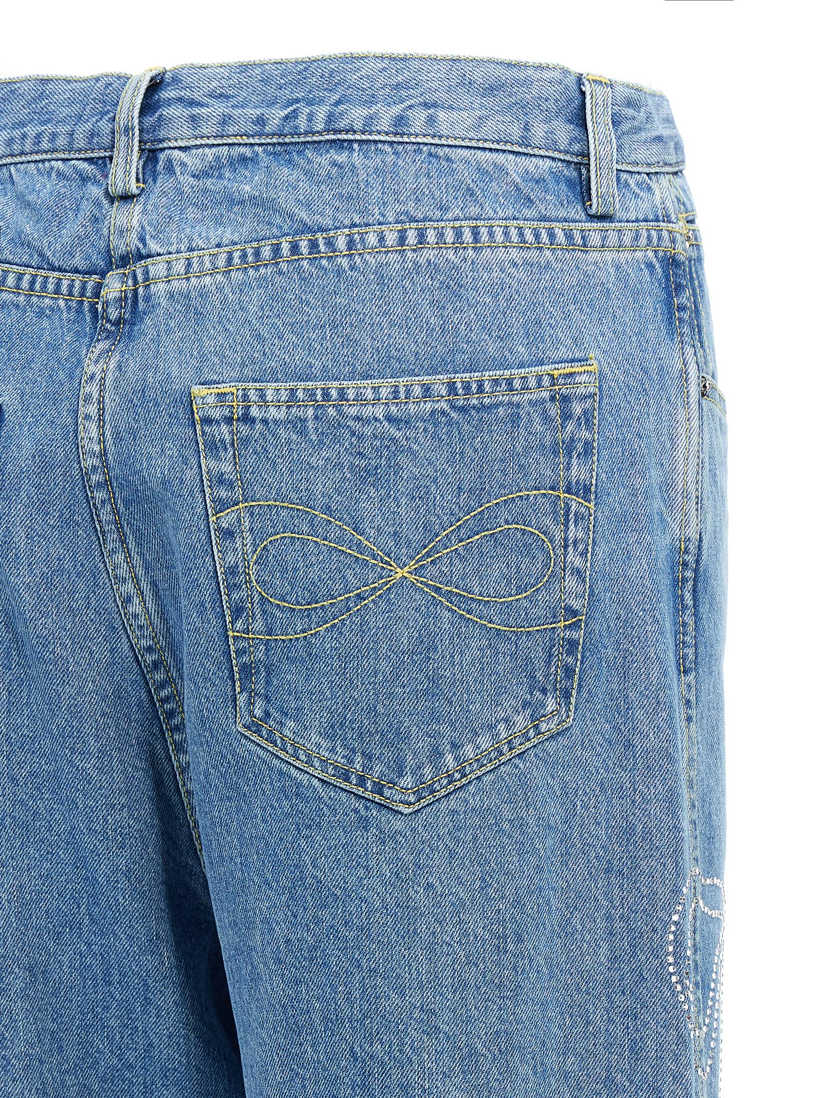 Mach & Mach 'Crystal Ribbon Hot Fix' Jeans