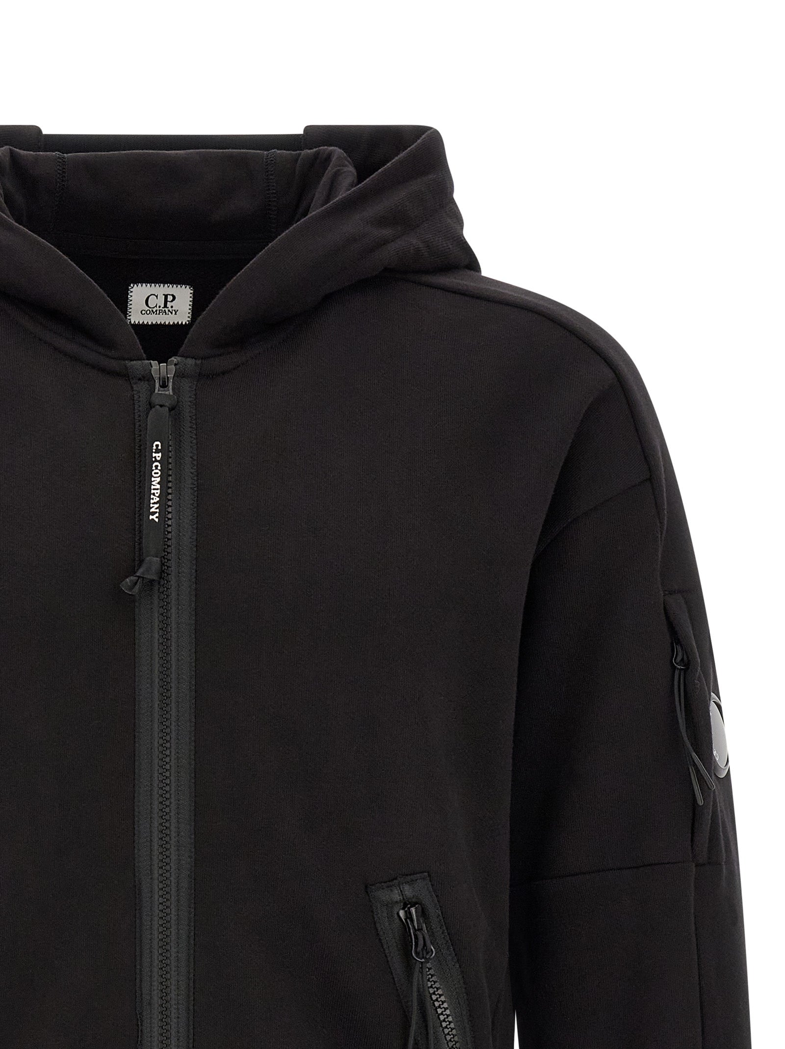 C.P. Company 'Diagonal Raised Fleece' Sweatshirt With Lens Detail