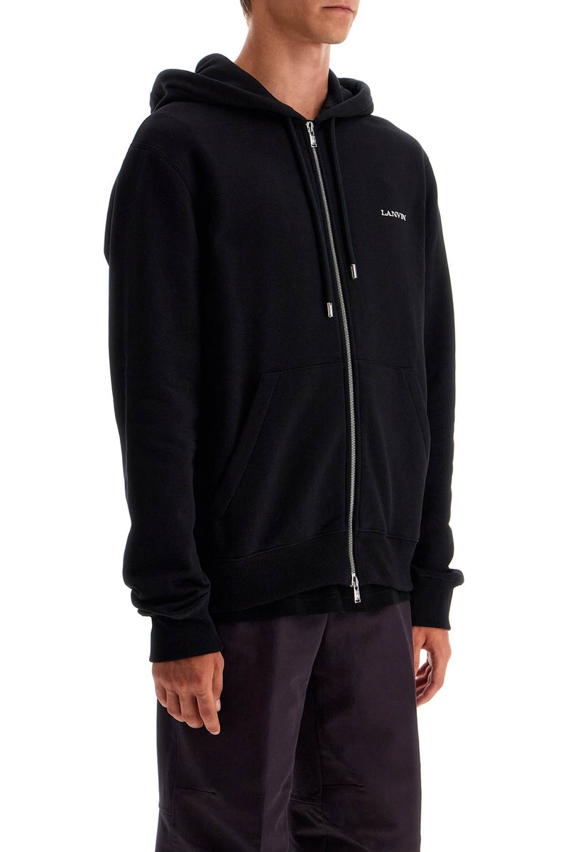 Lanvin Hooded Sweatshirt With Zipper Black