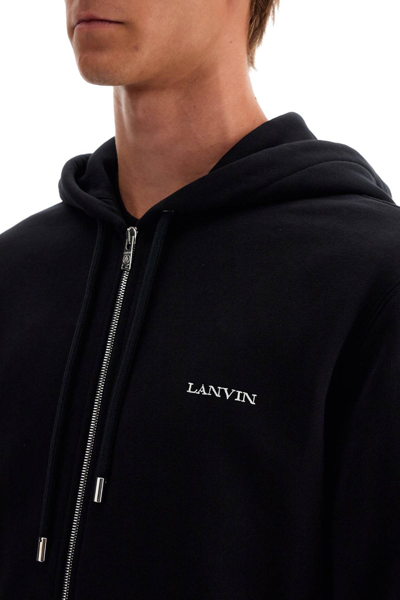 Lanvin Hooded Sweatshirt With Zipper Black