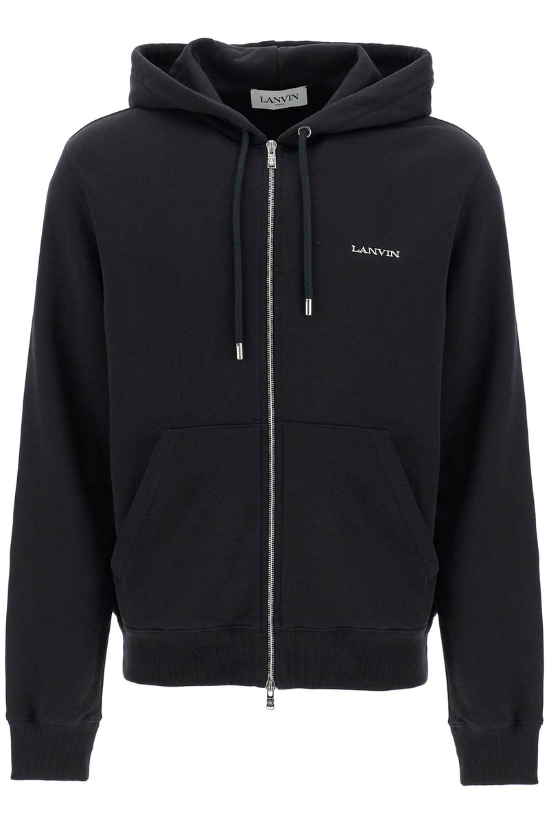 Lanvin Hooded Sweatshirt With Zipper Black