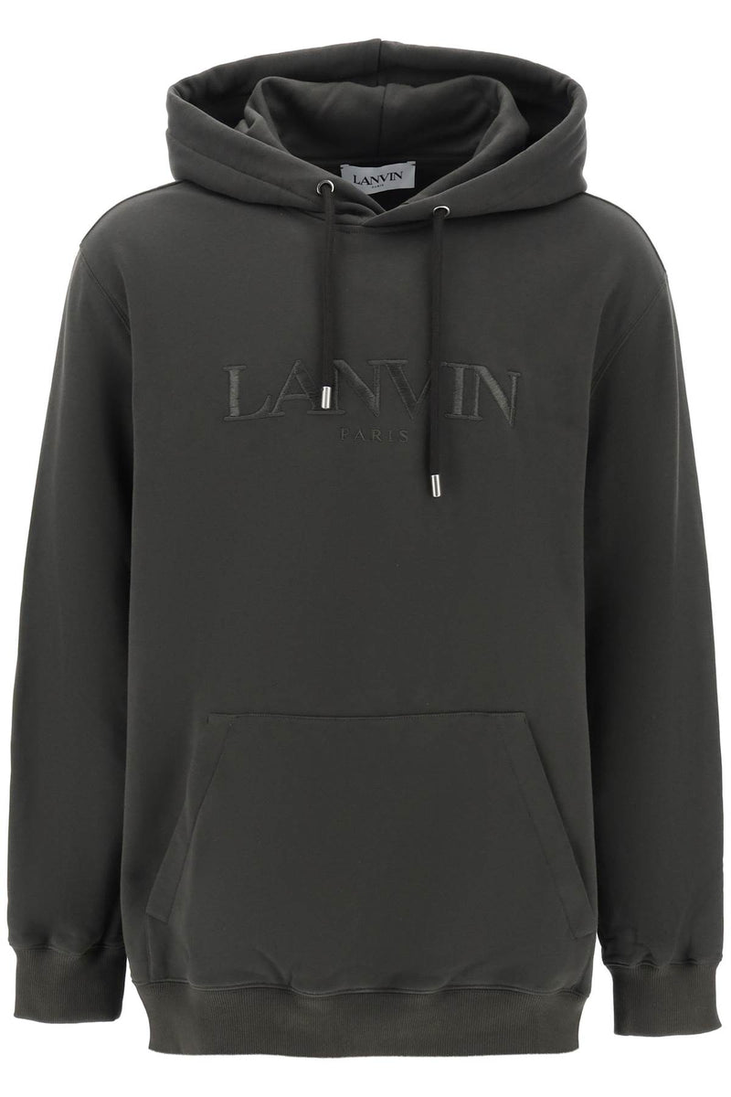 Lanvin Hoodie With Curb Embroidery Green