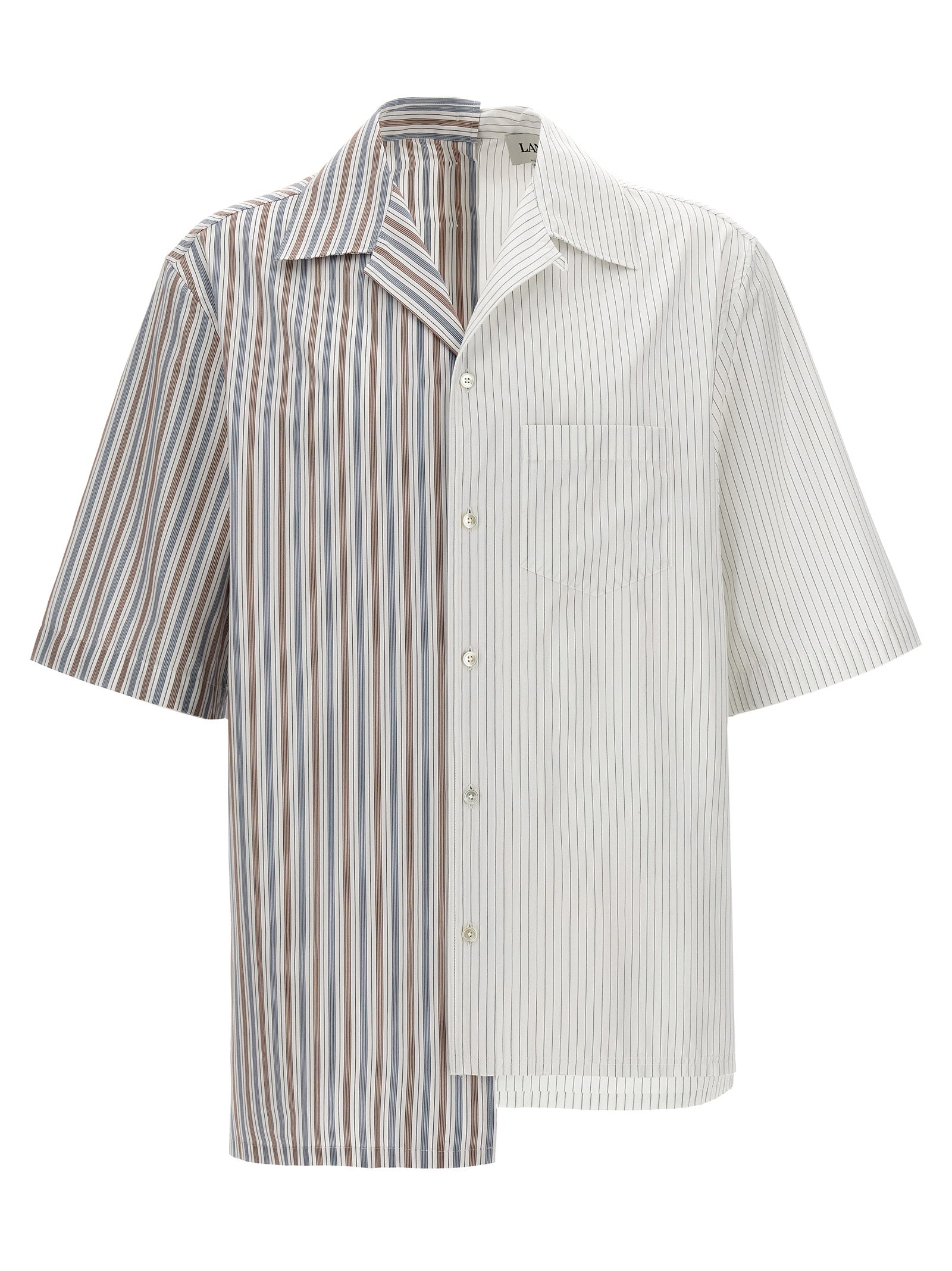 Lanvin Asymmetric Striped Shirt