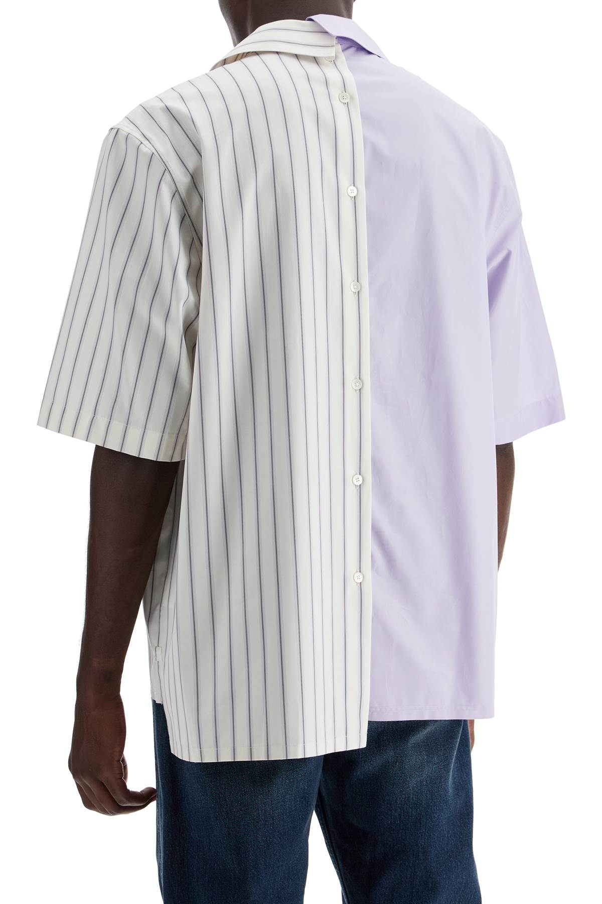 Lanvin Asymmetric Bowling Shirt With White