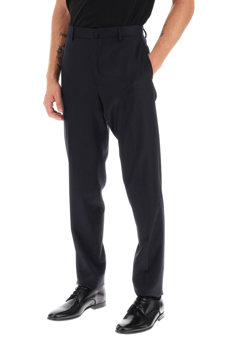 Lanvin Cigarette Pants In Light Wool Blue