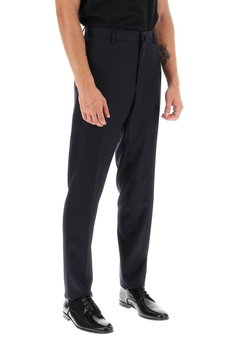 Lanvin Cigarette Pants In Light Wool Blue