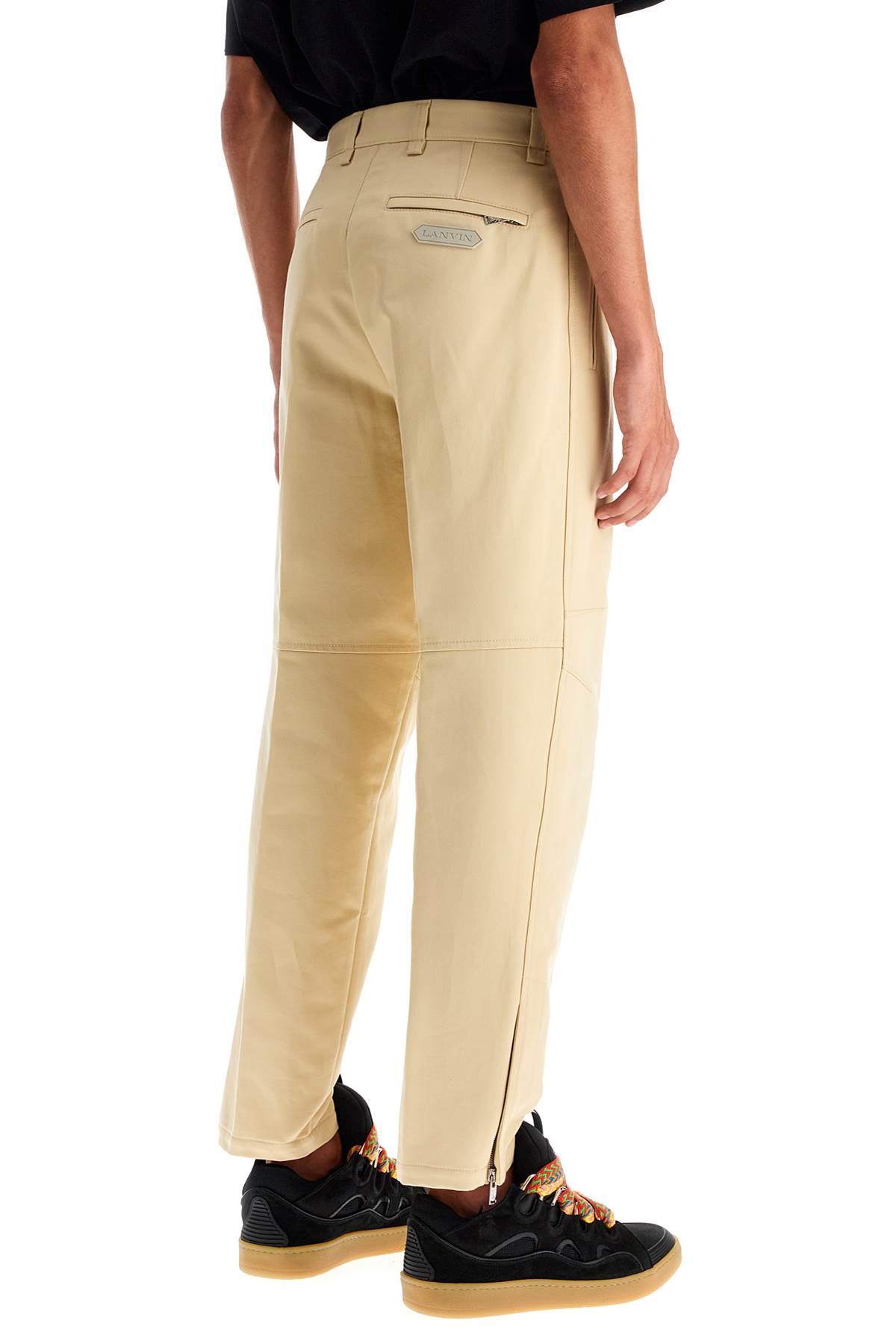 Lanvin Biker Gabardine Trousers Beige