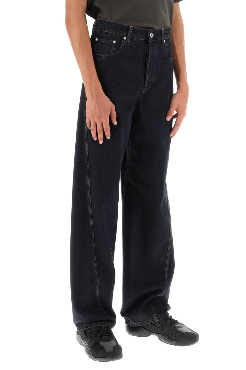 Lanvin Baggy Jeans With Twisted Seams Blue