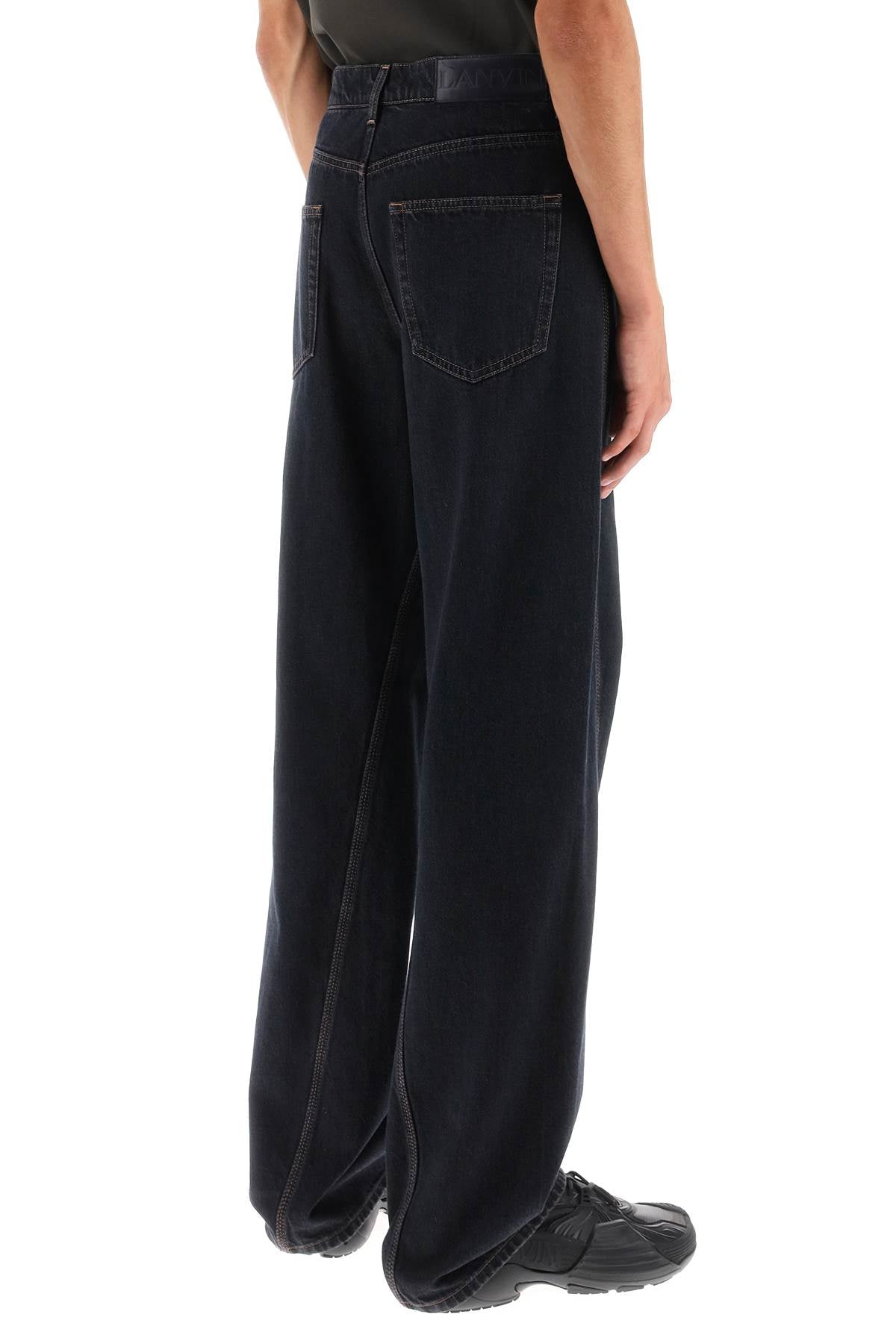 Lanvin Baggy Jeans With Twisted Seams Blue