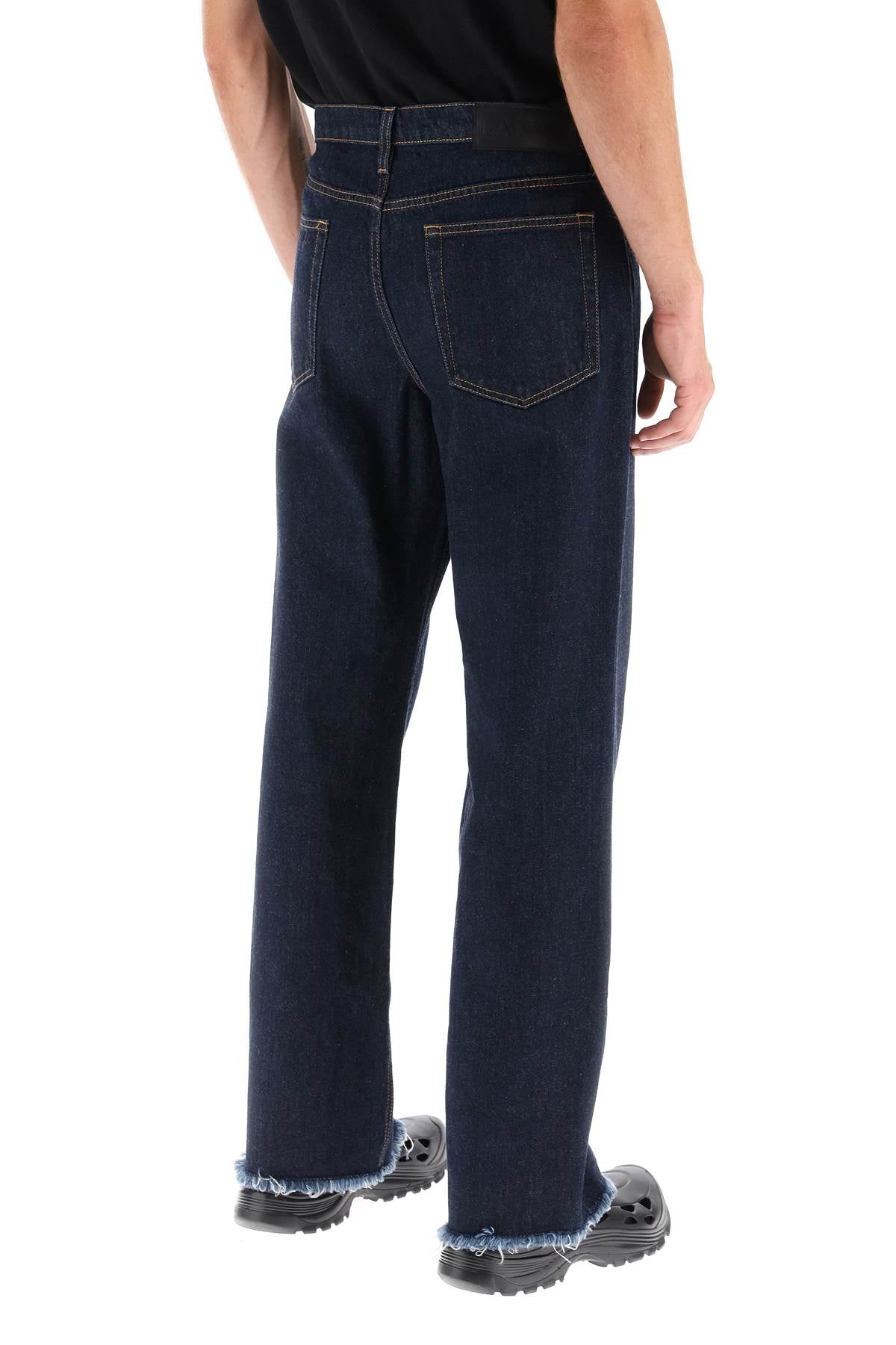 Lanvin Jeans With Frayed Hem Blue