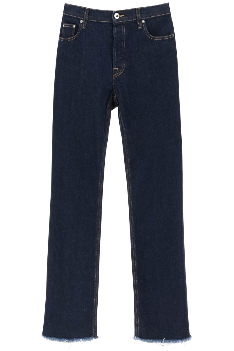 Lanvin Jeans With Frayed Hem Blue