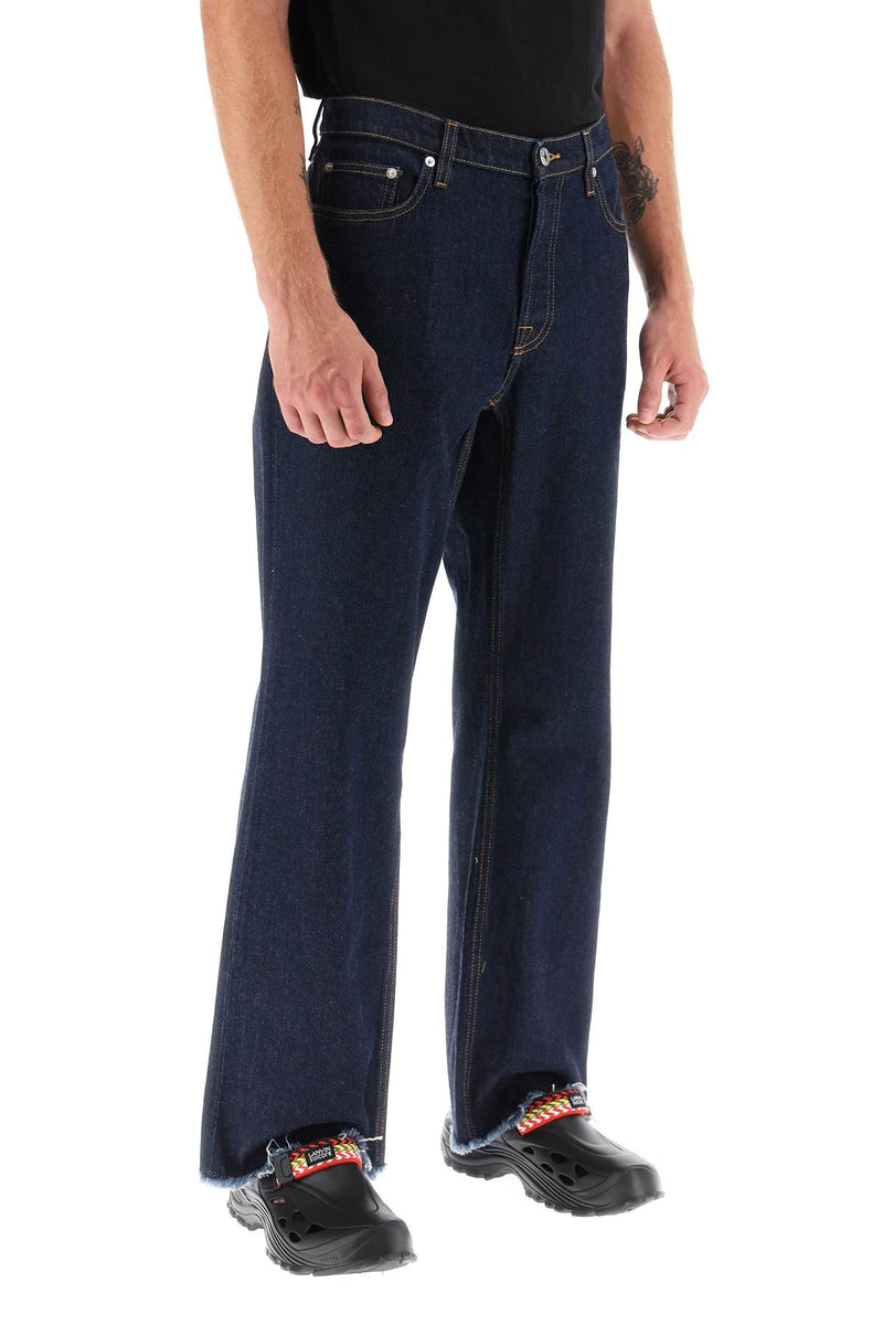 Lanvin Jeans With Frayed Hem Blue