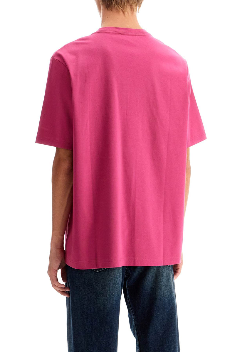 Lanvin T-Shirt With Embroidered Logo Design Pink