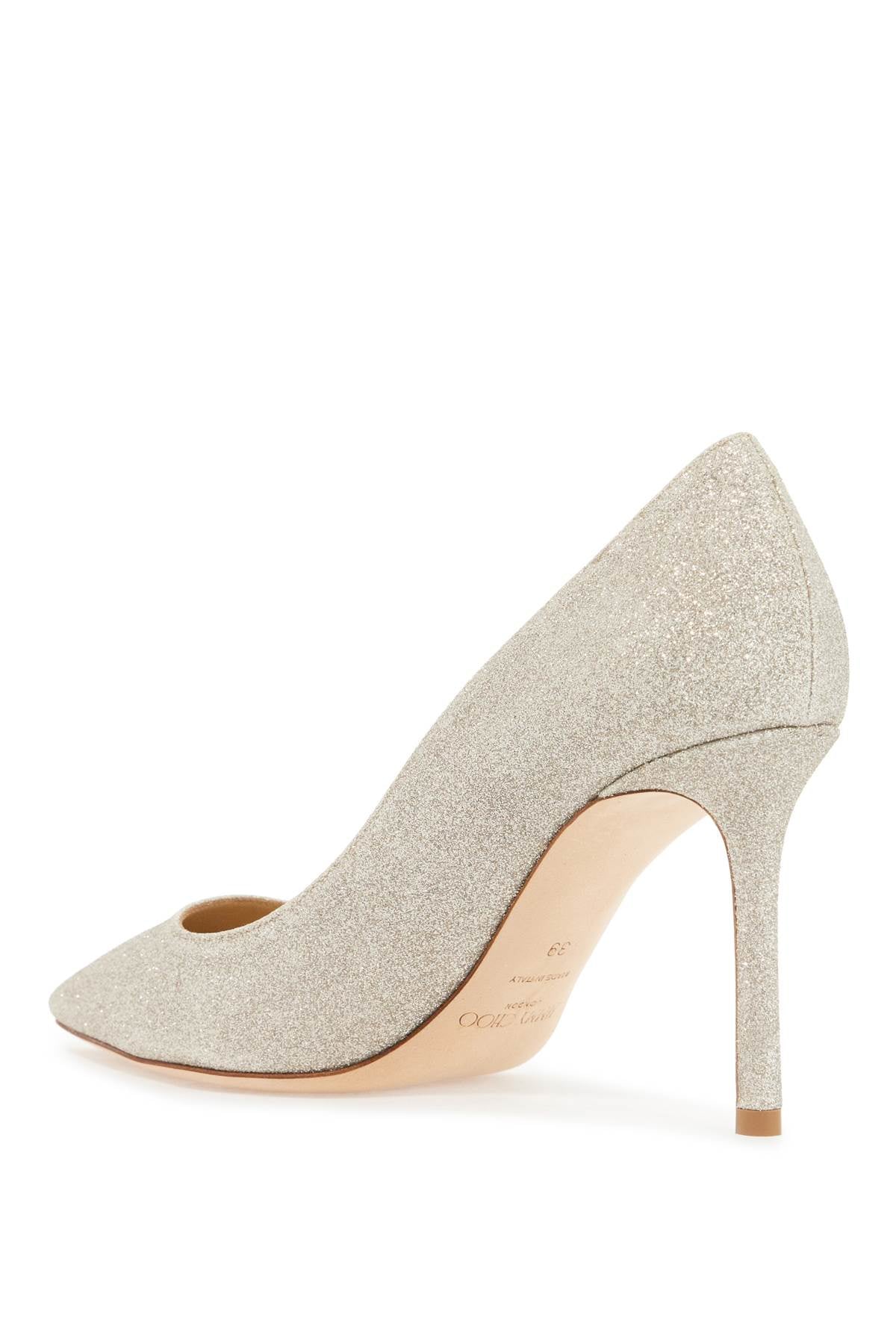 Jimmy Choo Romy 85 Dusty Glitter Pumps