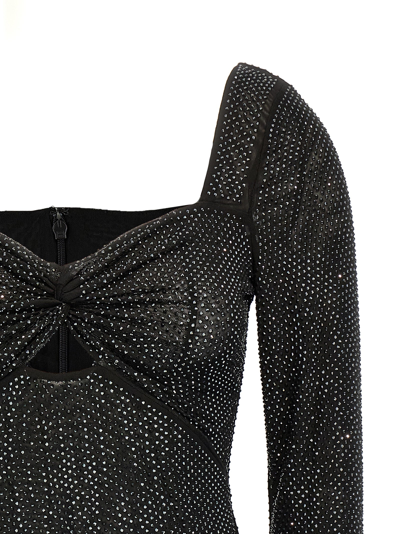 Self Portrait 'Black Rhinestone Mesh' Top