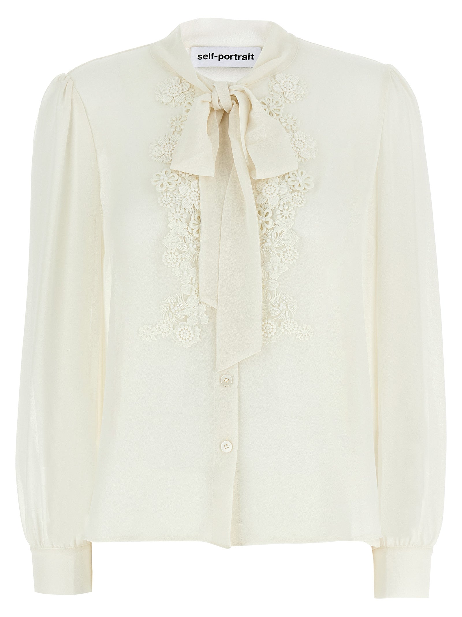 Self Portrait 'Cream Chiffon' Shirt