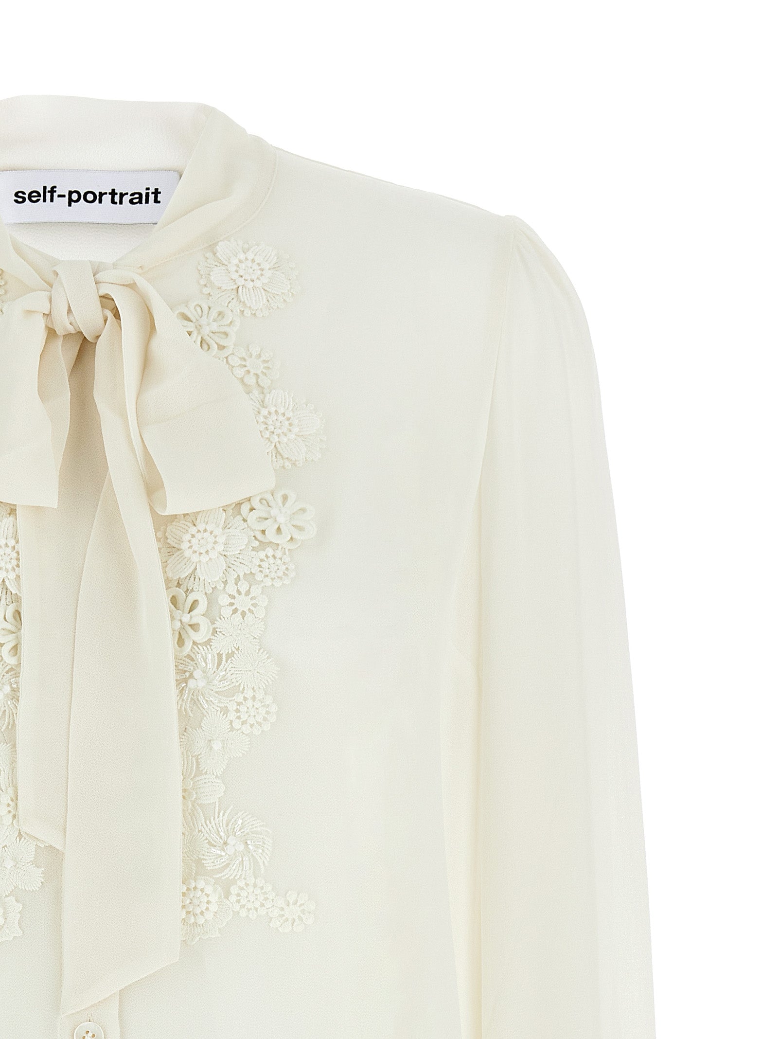 Self Portrait 'Cream Chiffon' Shirt