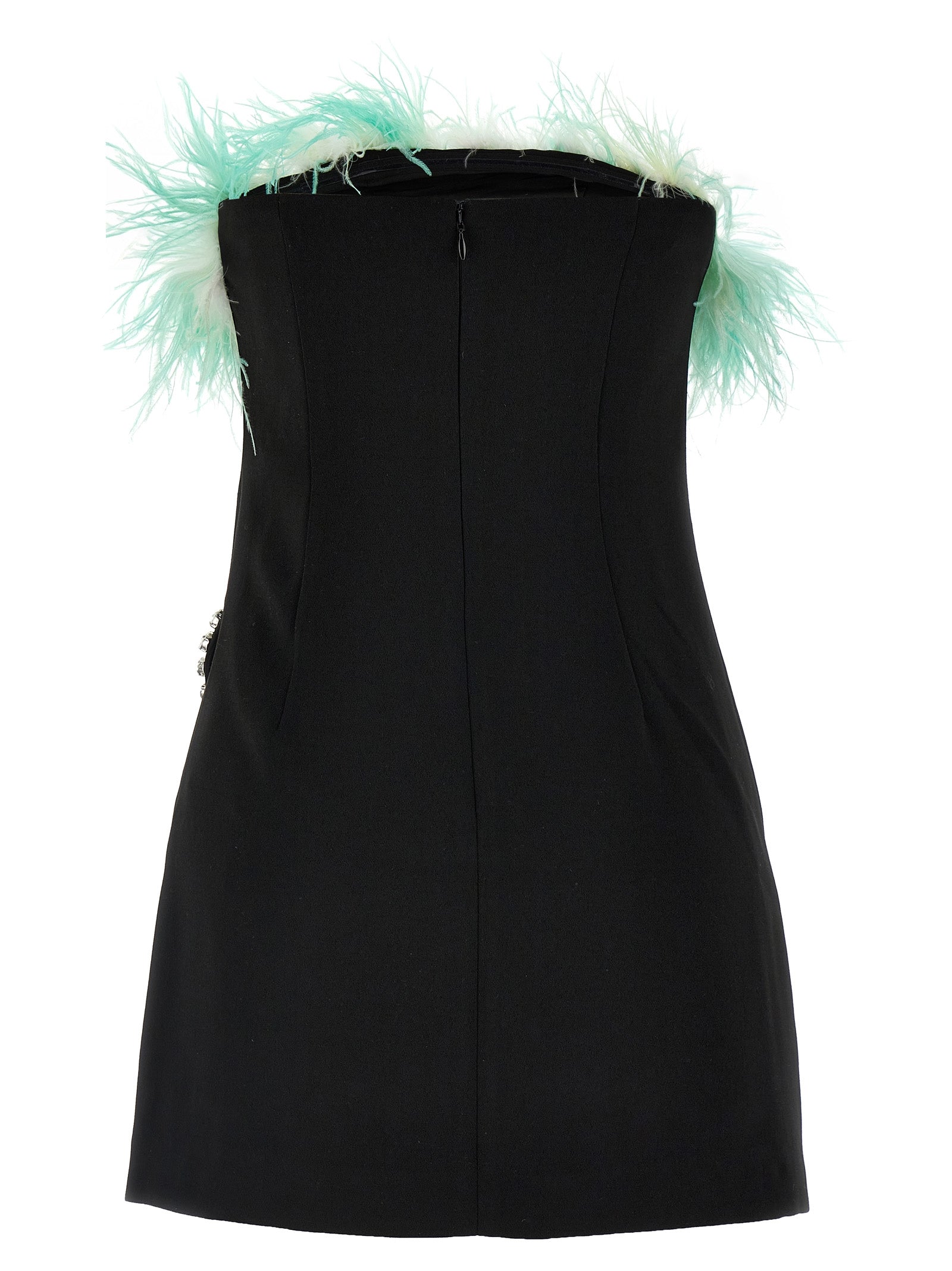 Self Portrait 'Black Sequin Feather Mini' Dress