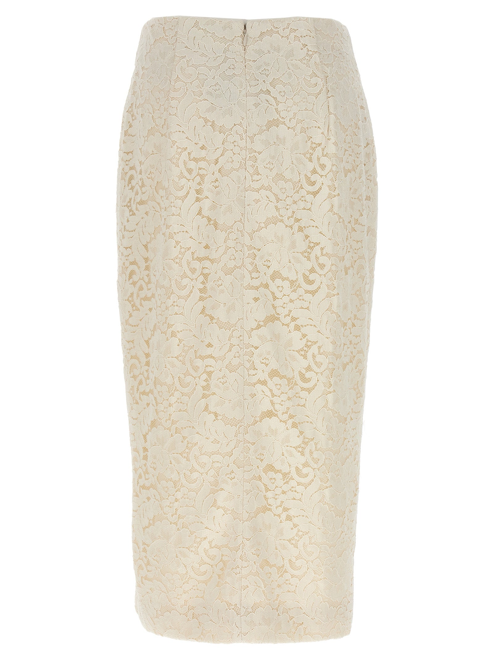 Self Portrait 'Cream Cord Lace Split Midi' Skirt