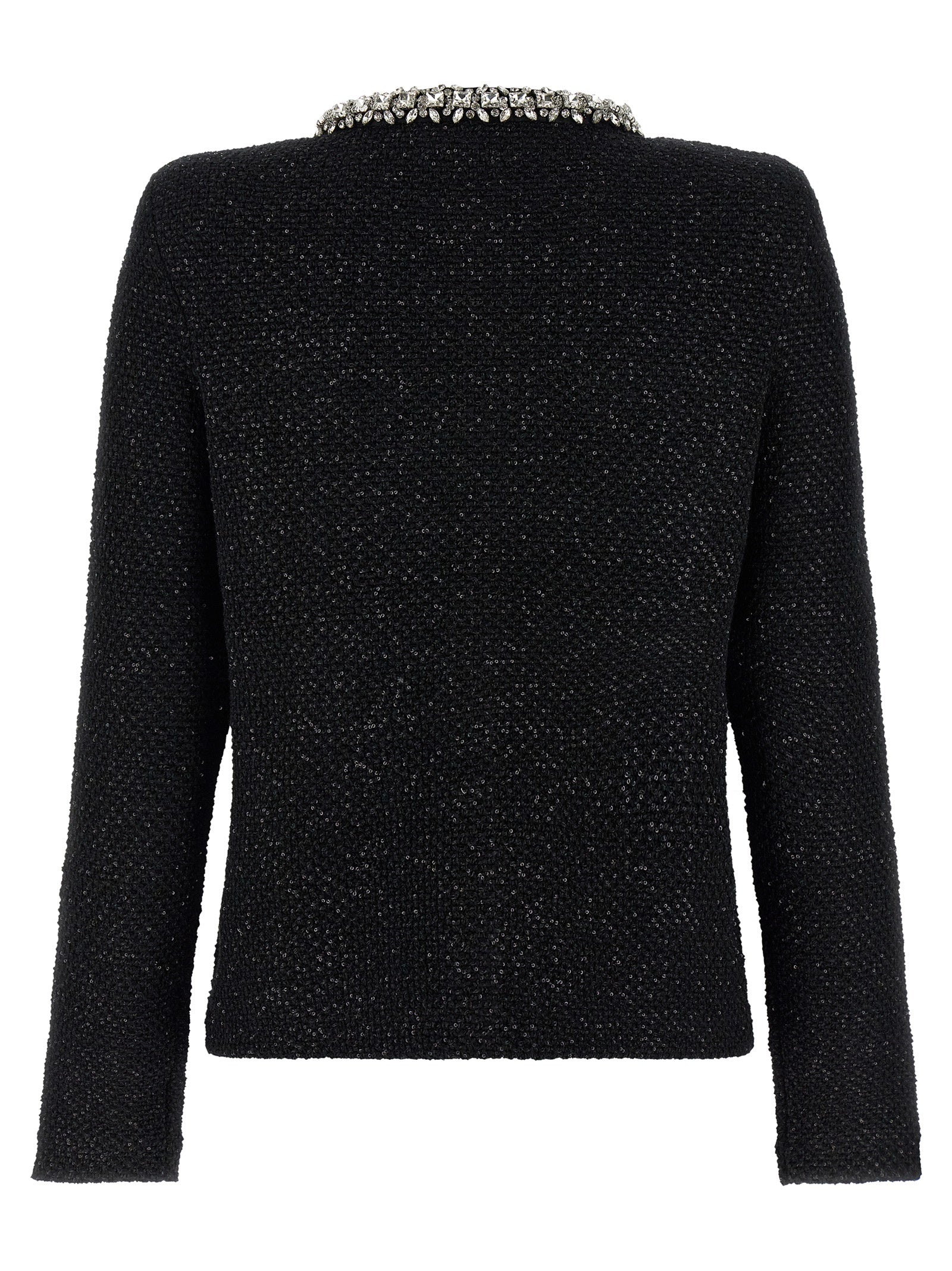 Self Portrait 'Black Sequin Knit' Cardigan