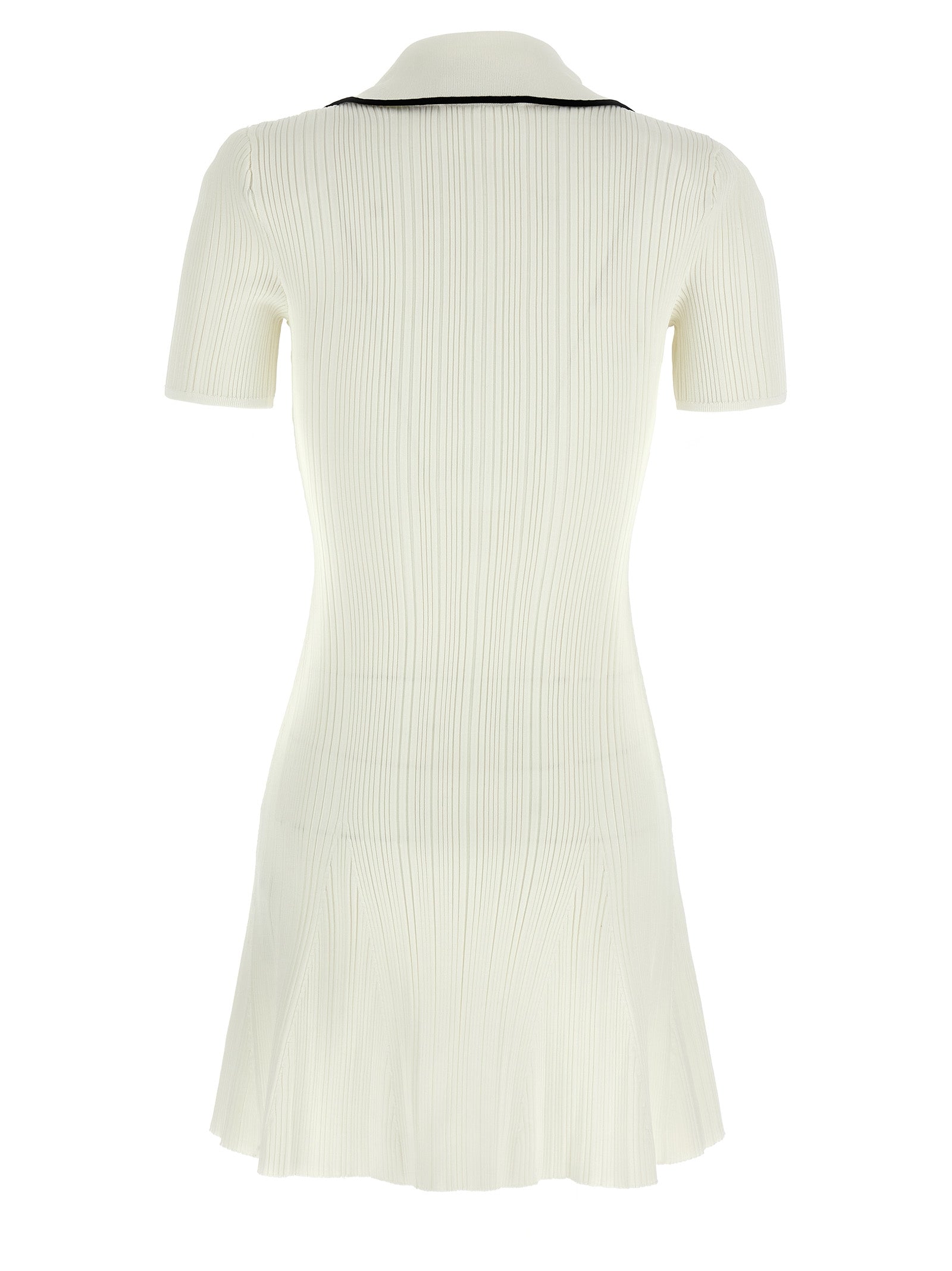 Self Portrait 'White Viscose Rib Knit Mini' Dress