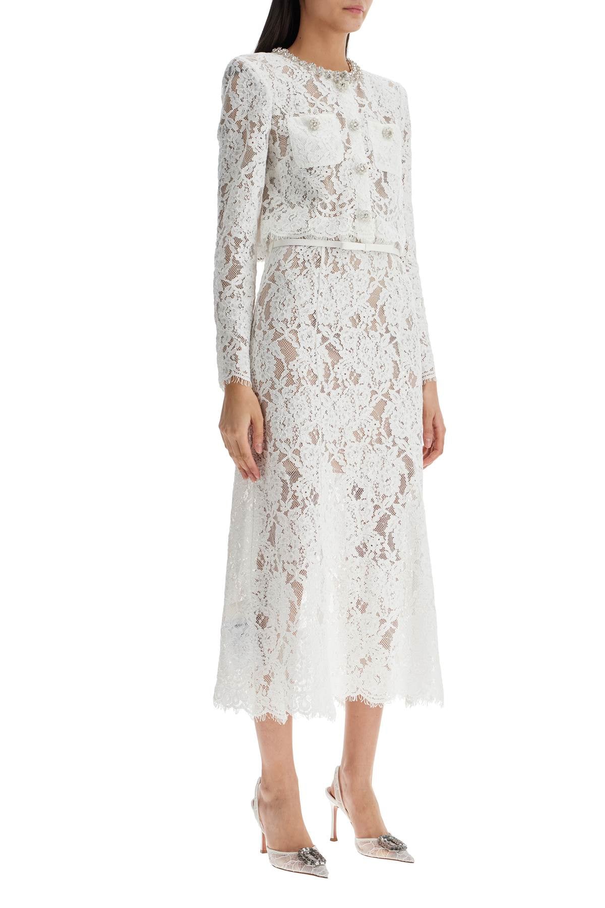 Self Portrait Midi Lace Dress In Seven