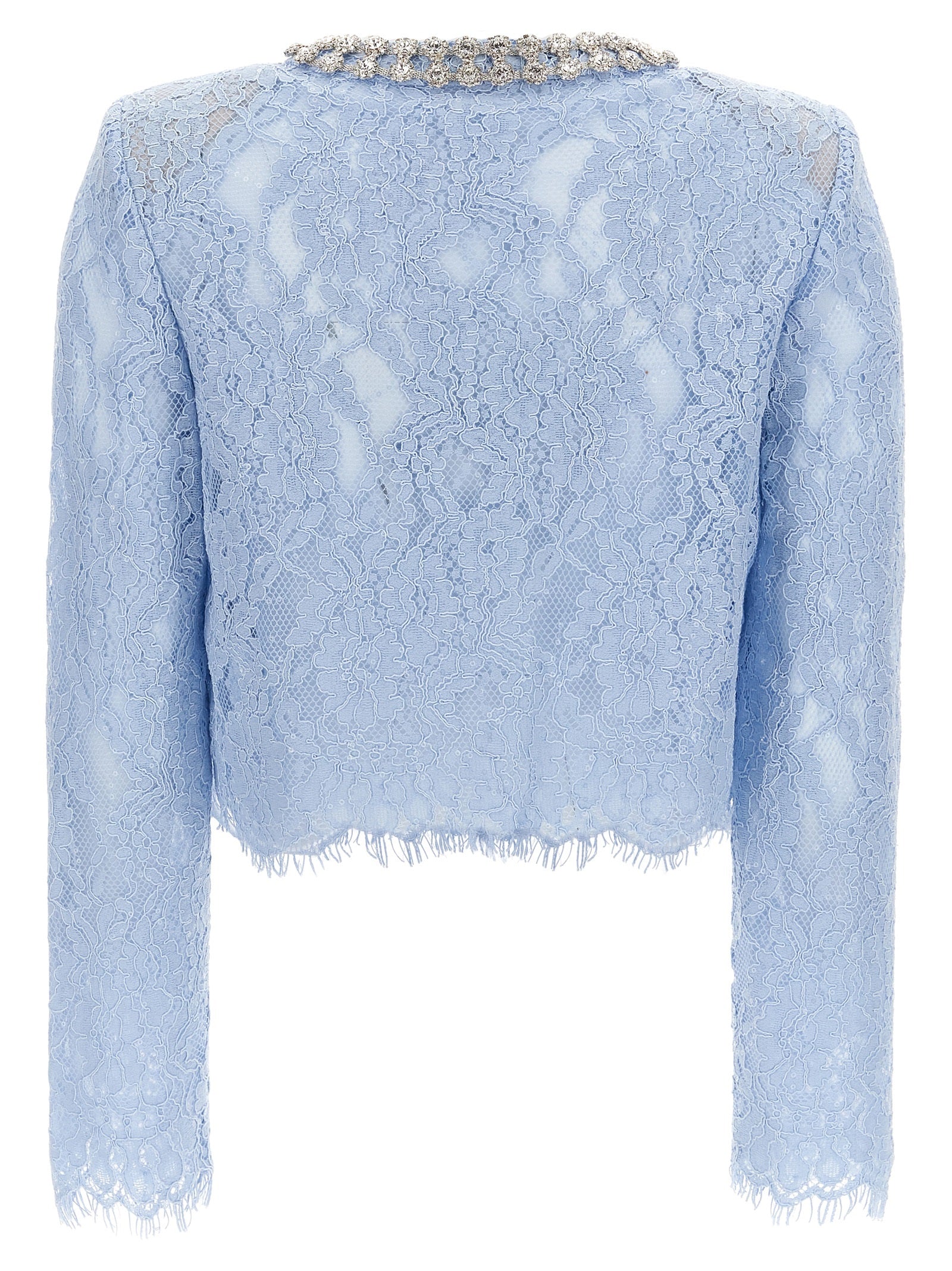 Self Portrait 'Blue Lace Embellished' Top