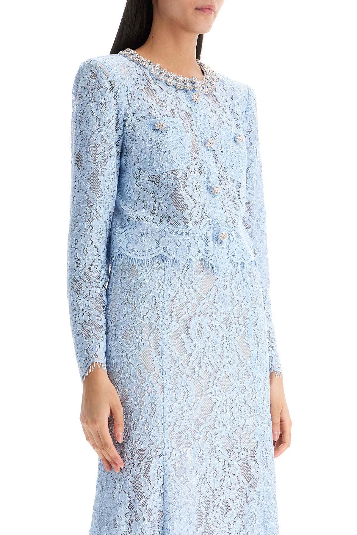 Self Portrait Long-Sleeved Lace Top For Women