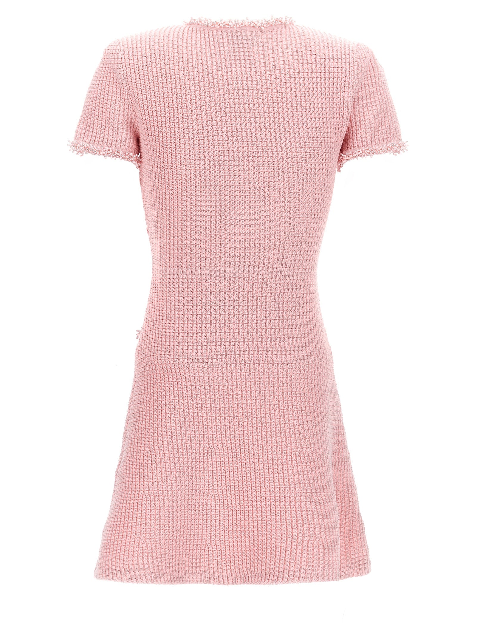 Self Portrait 'Pink Textured Knit Mini' Dress