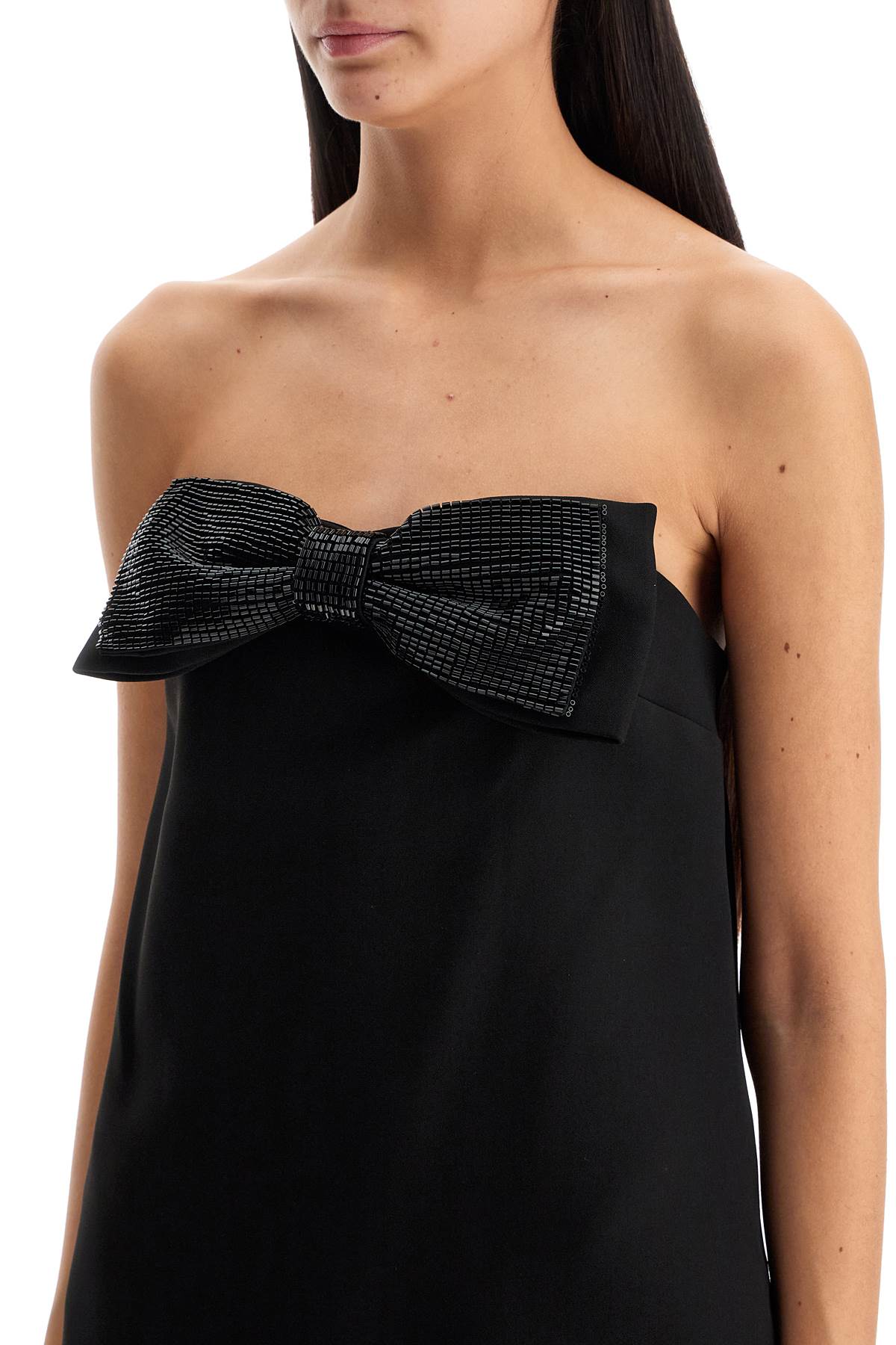 Self Portrait Strapless Mini Dress With Bow