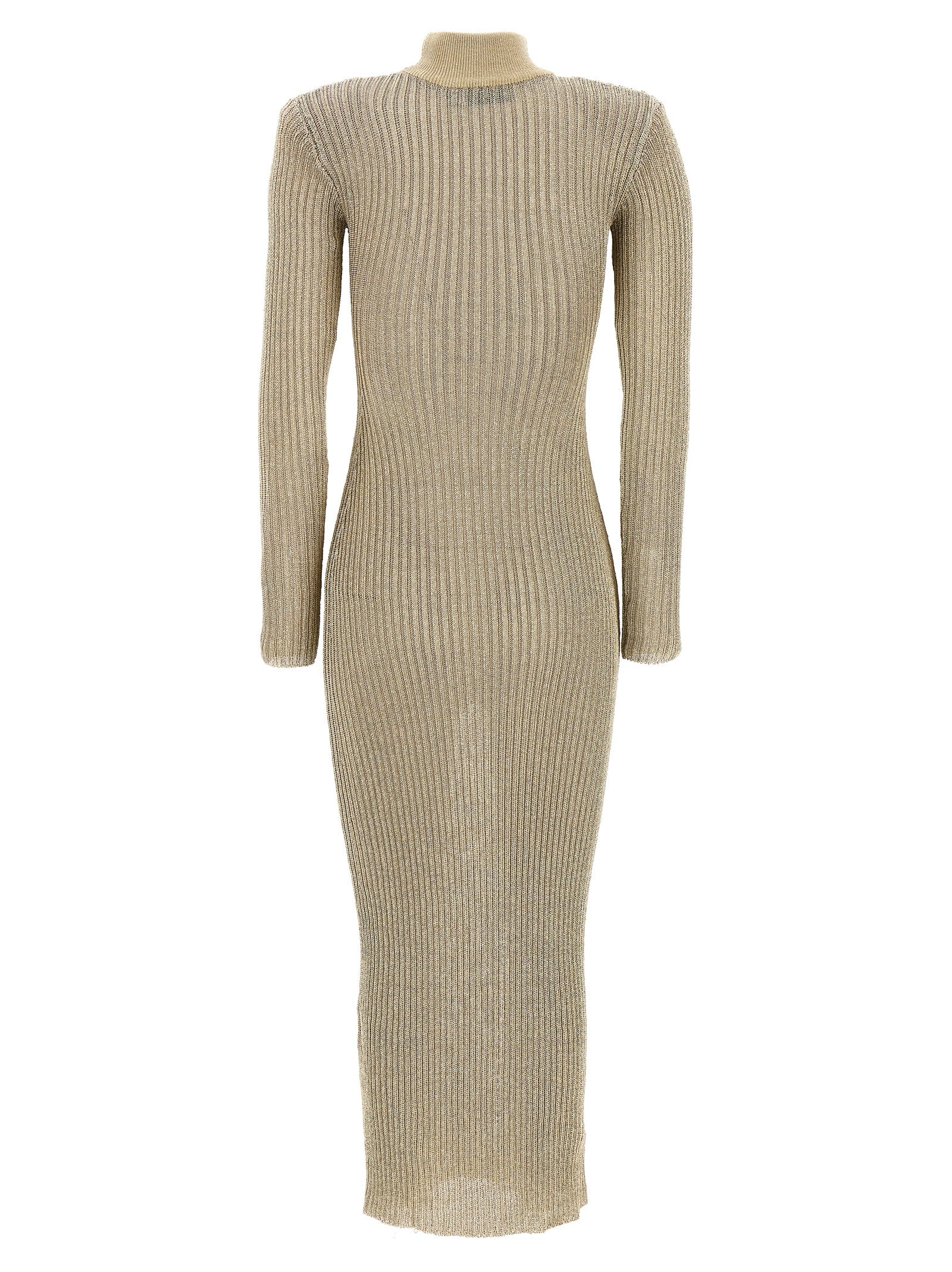 Self Portrait 'Gold Lurex Knit Maxi' Dress