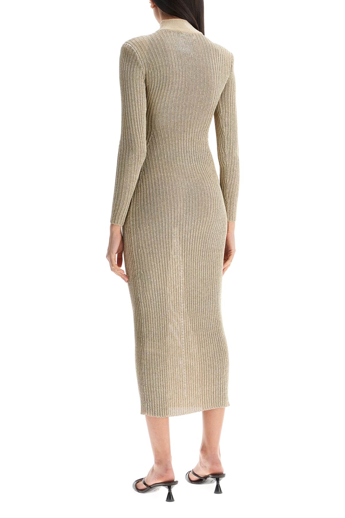 Self Portrait Maxi Lurex Knit Dress In