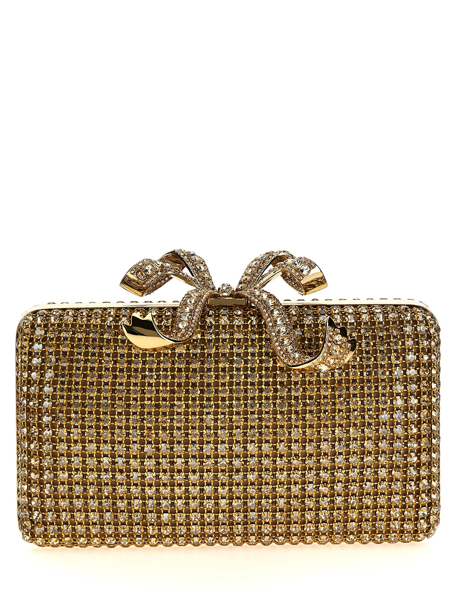 Self Portrait 'Gold Crystal Box' Clutch