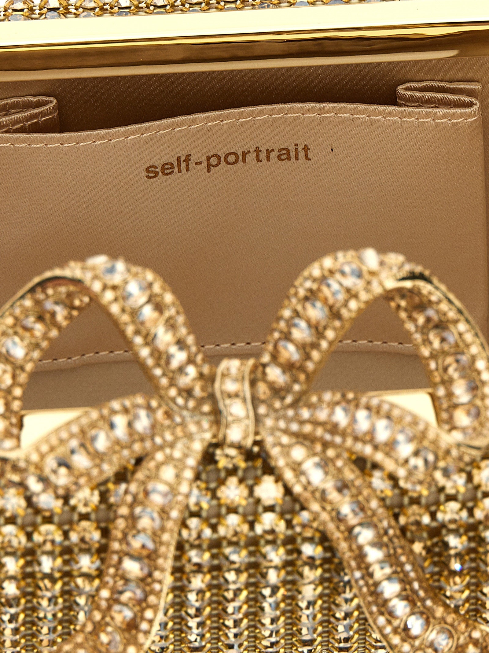 Self Portrait 'Gold Crystal Box' Clutch