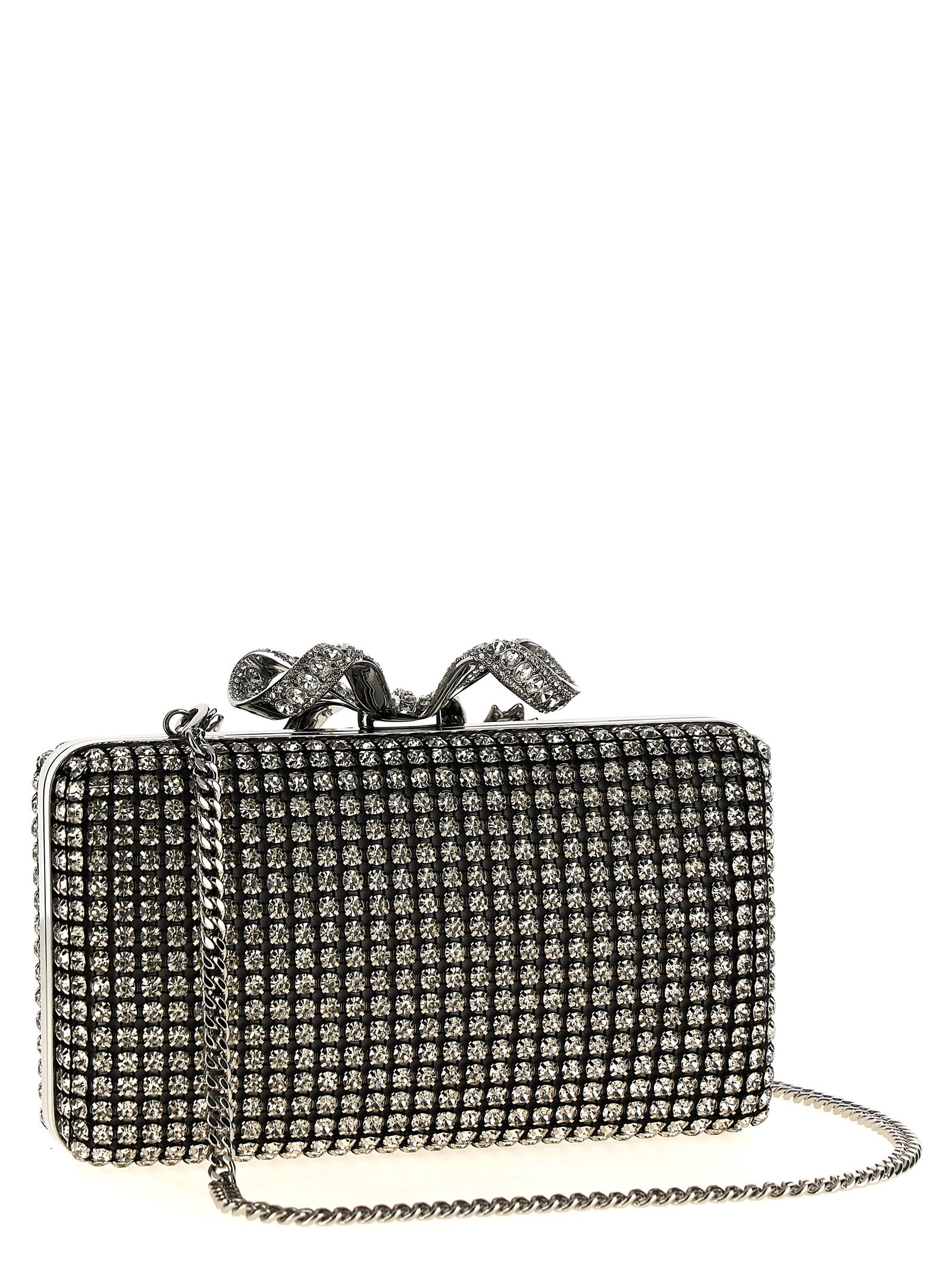 Self Portrait 'Silver Crystal Box' Clutch