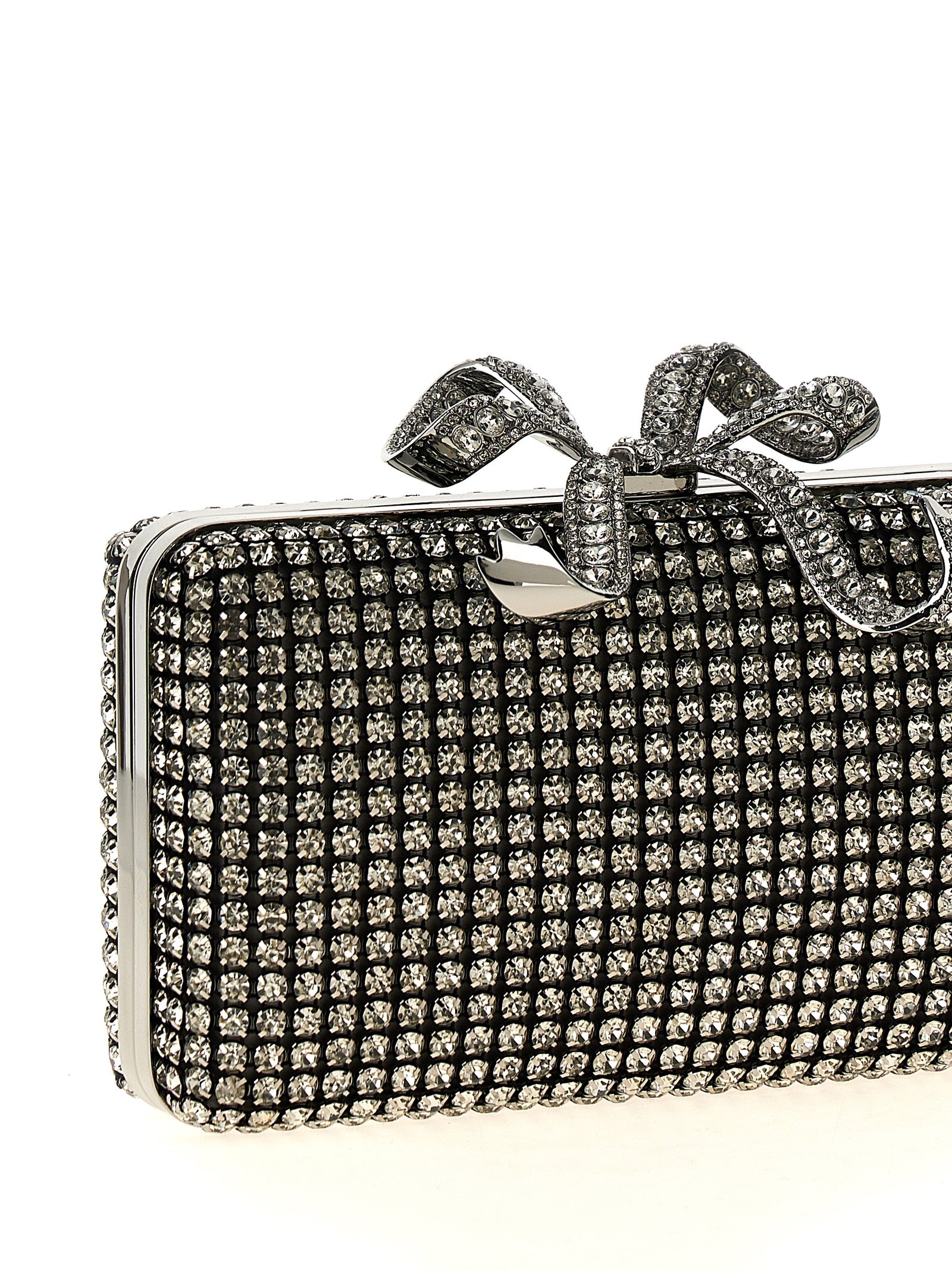 Self Portrait 'Silver Crystal Box' Clutch