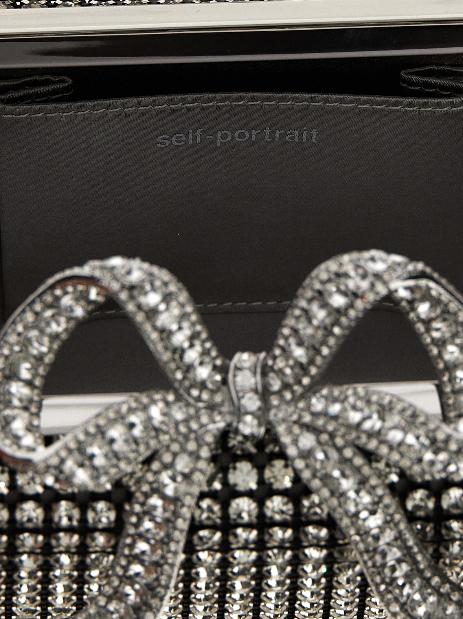 Self Portrait 'Silver Crystal Box' Clutch