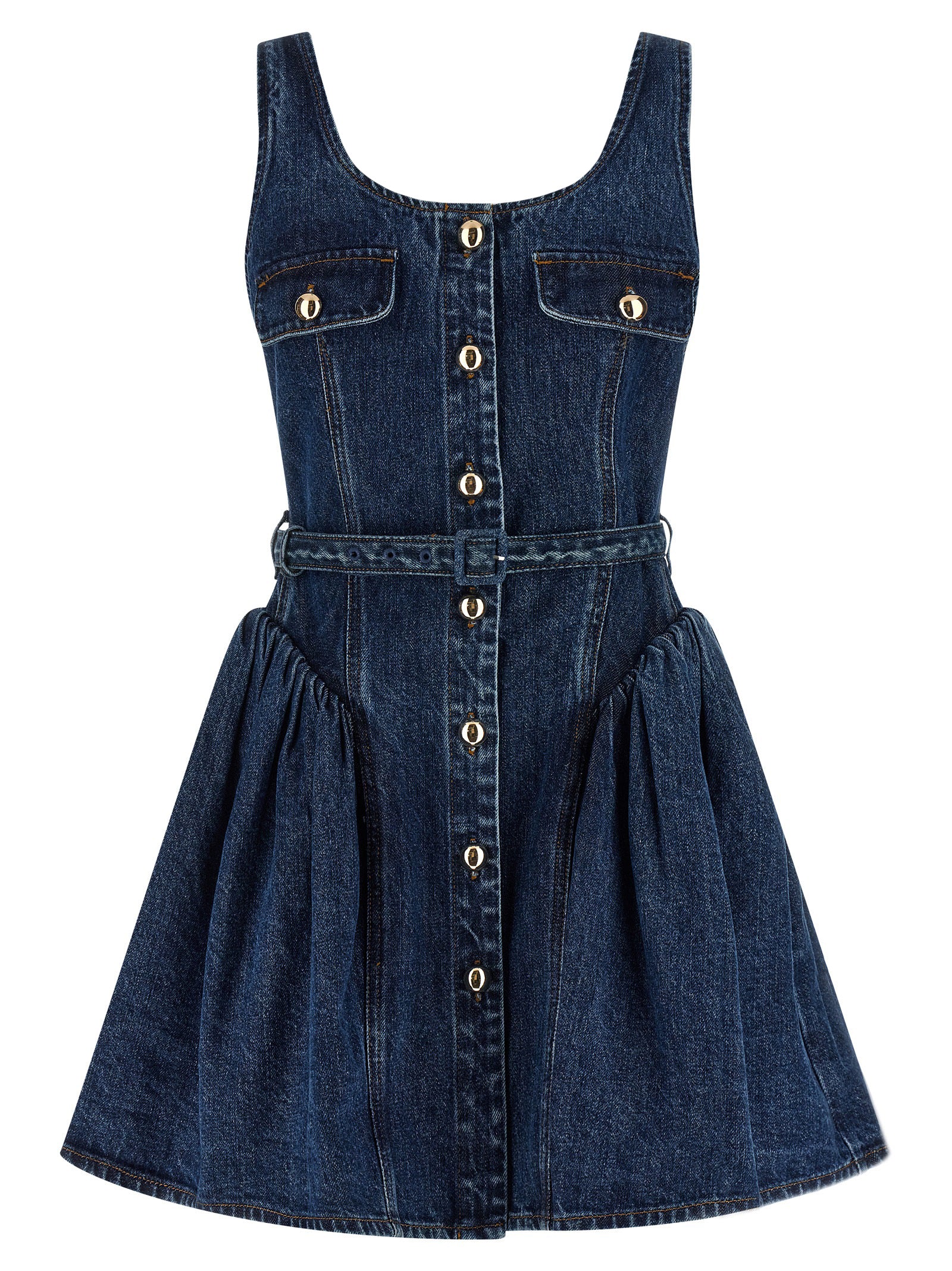 Self Portrait 'Flared Denim Mini' Dress