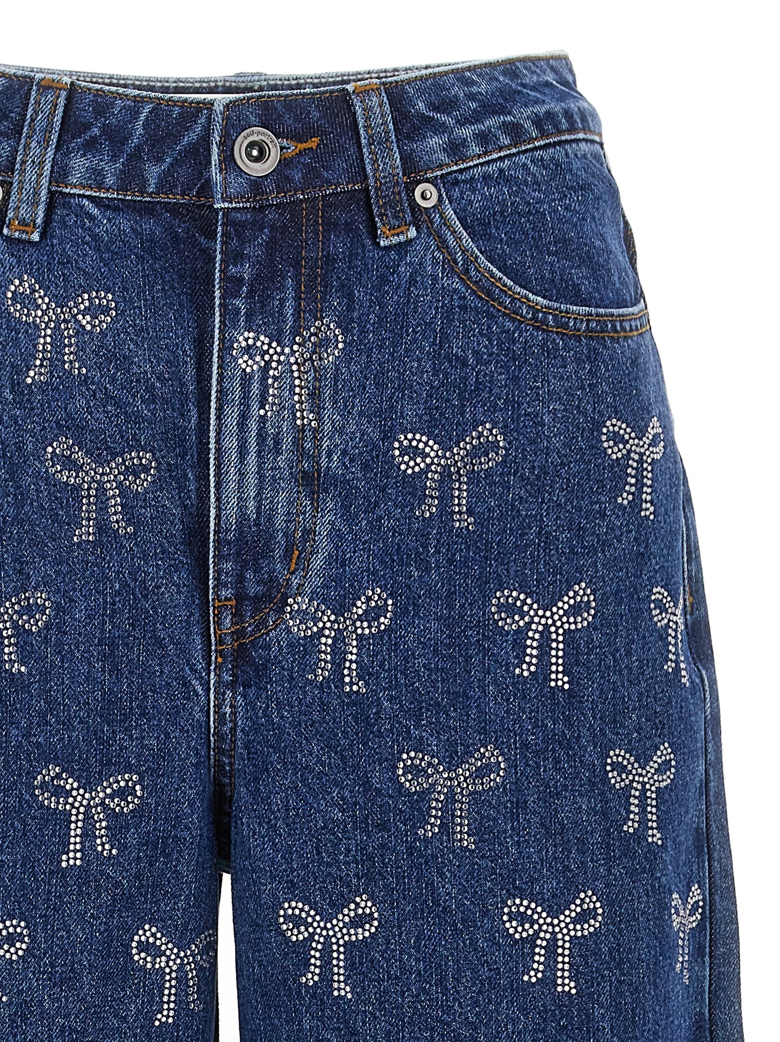 Self Portrait 'Rhinestone Bow' Jeans