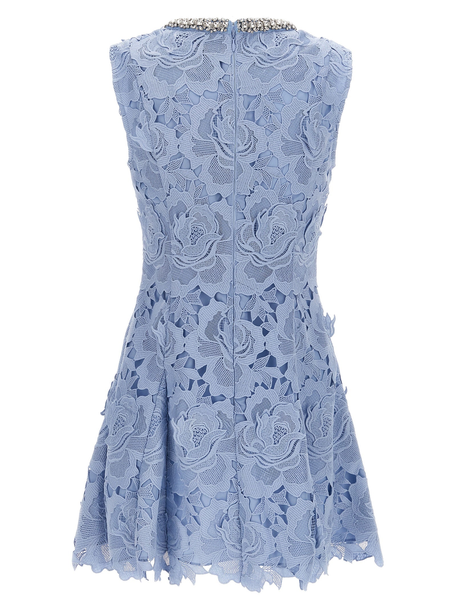 Self Portrait 'Blue Flower Lace Mini' Dress